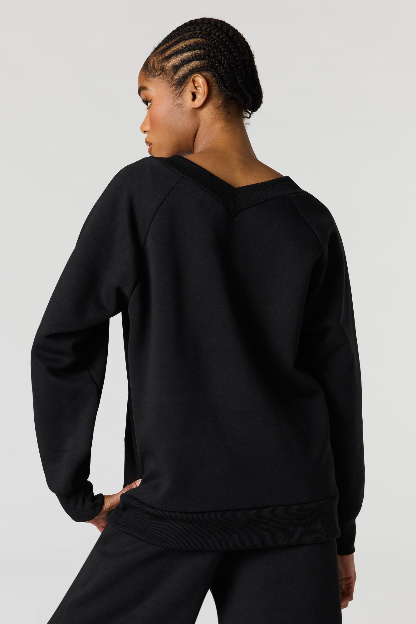 Fleece V-Neck Sweatshirt