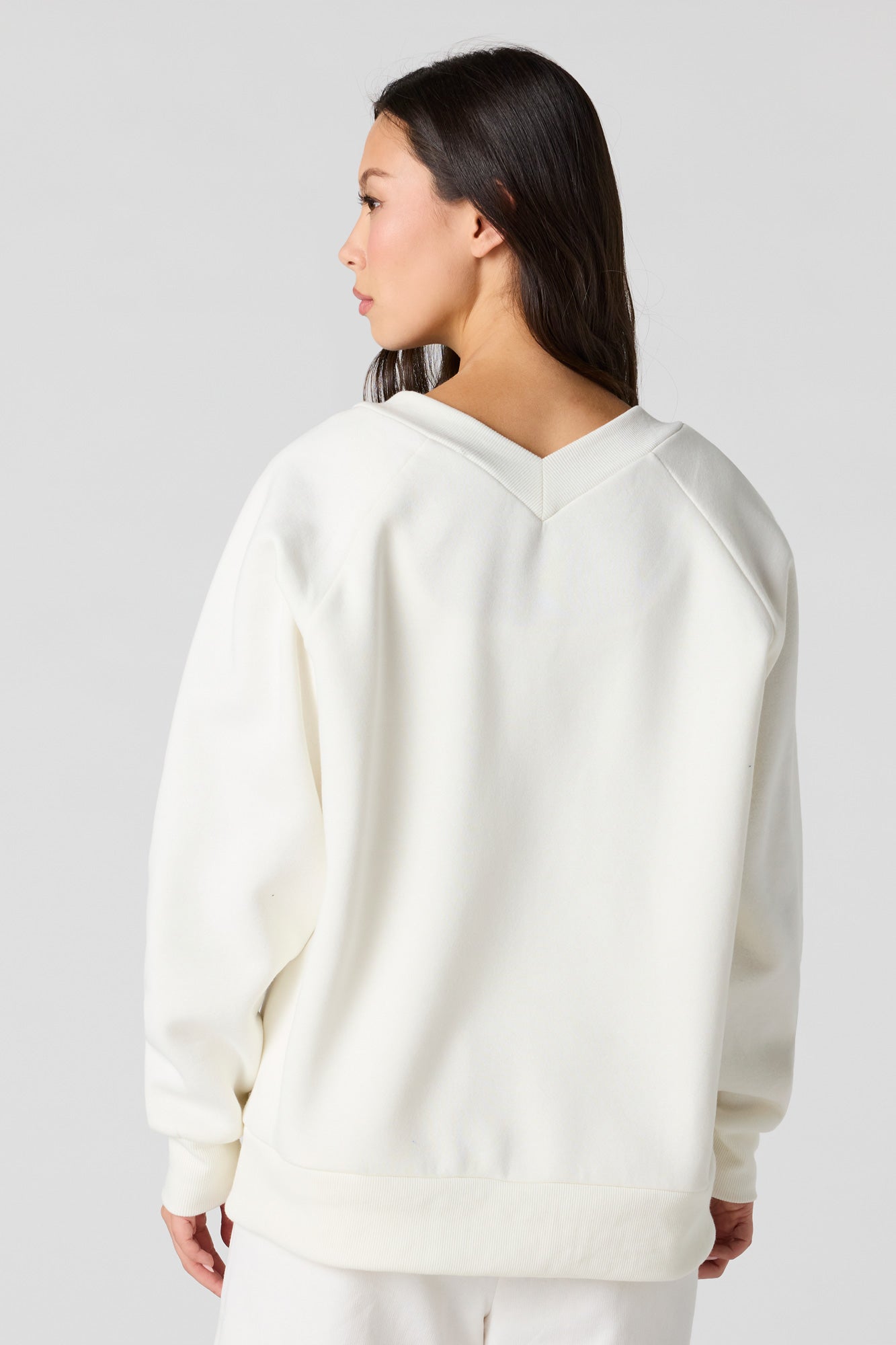 Fleece V-Neck Sweatshirt