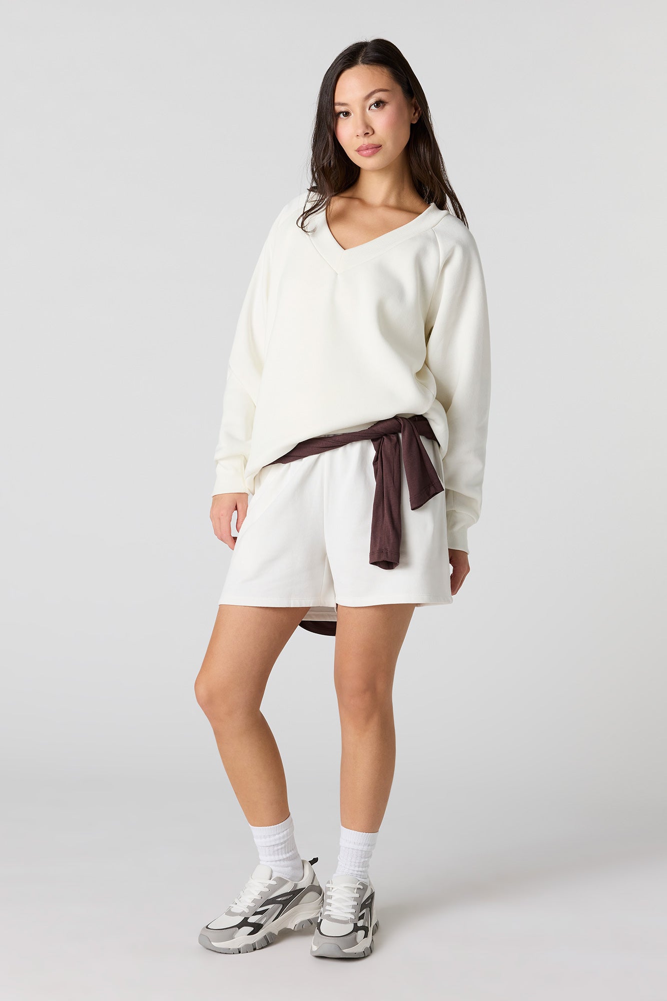 Fleece V-Neck Sweatshirt