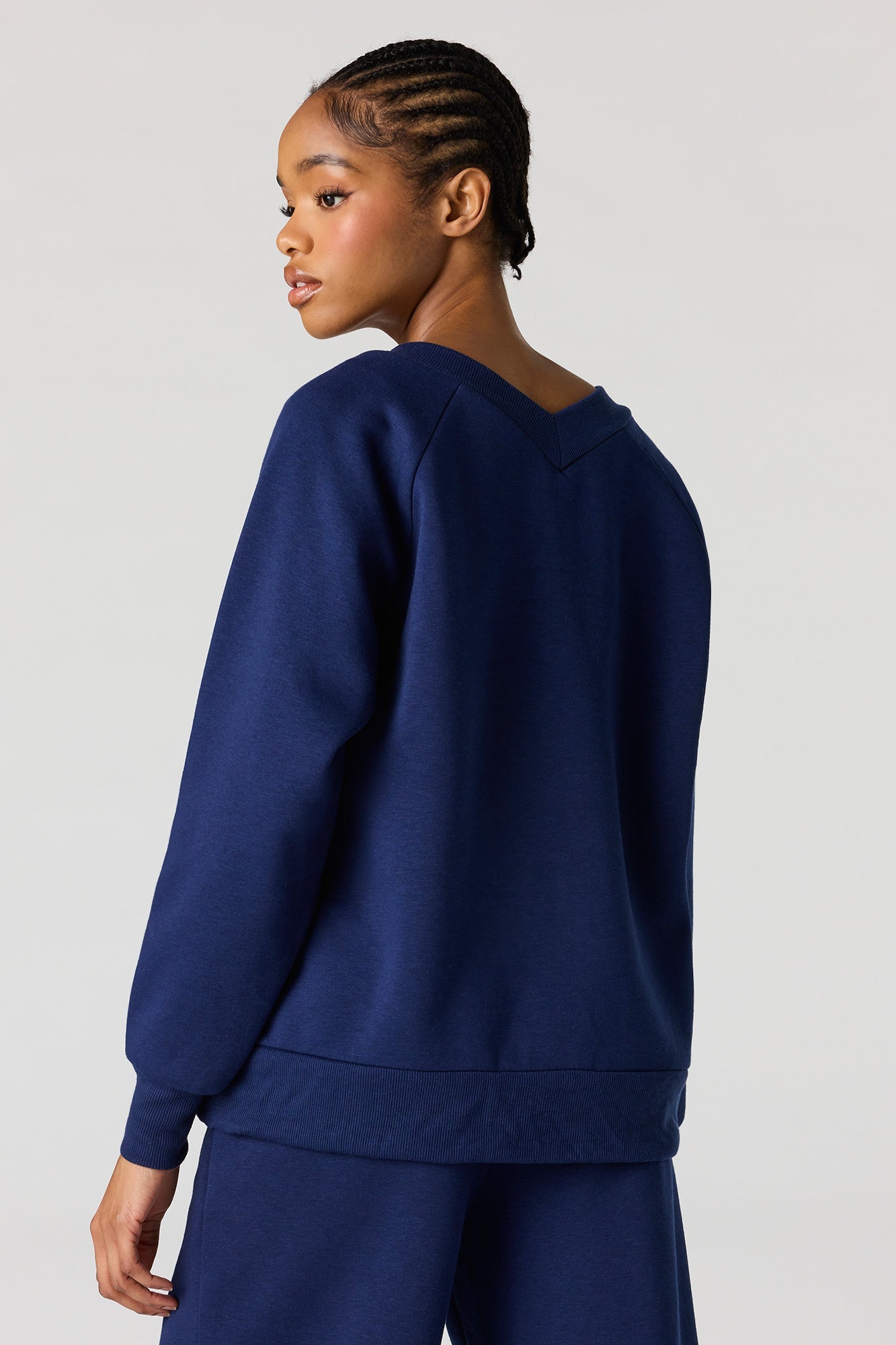 Fleece V-Neck Sweatshirt