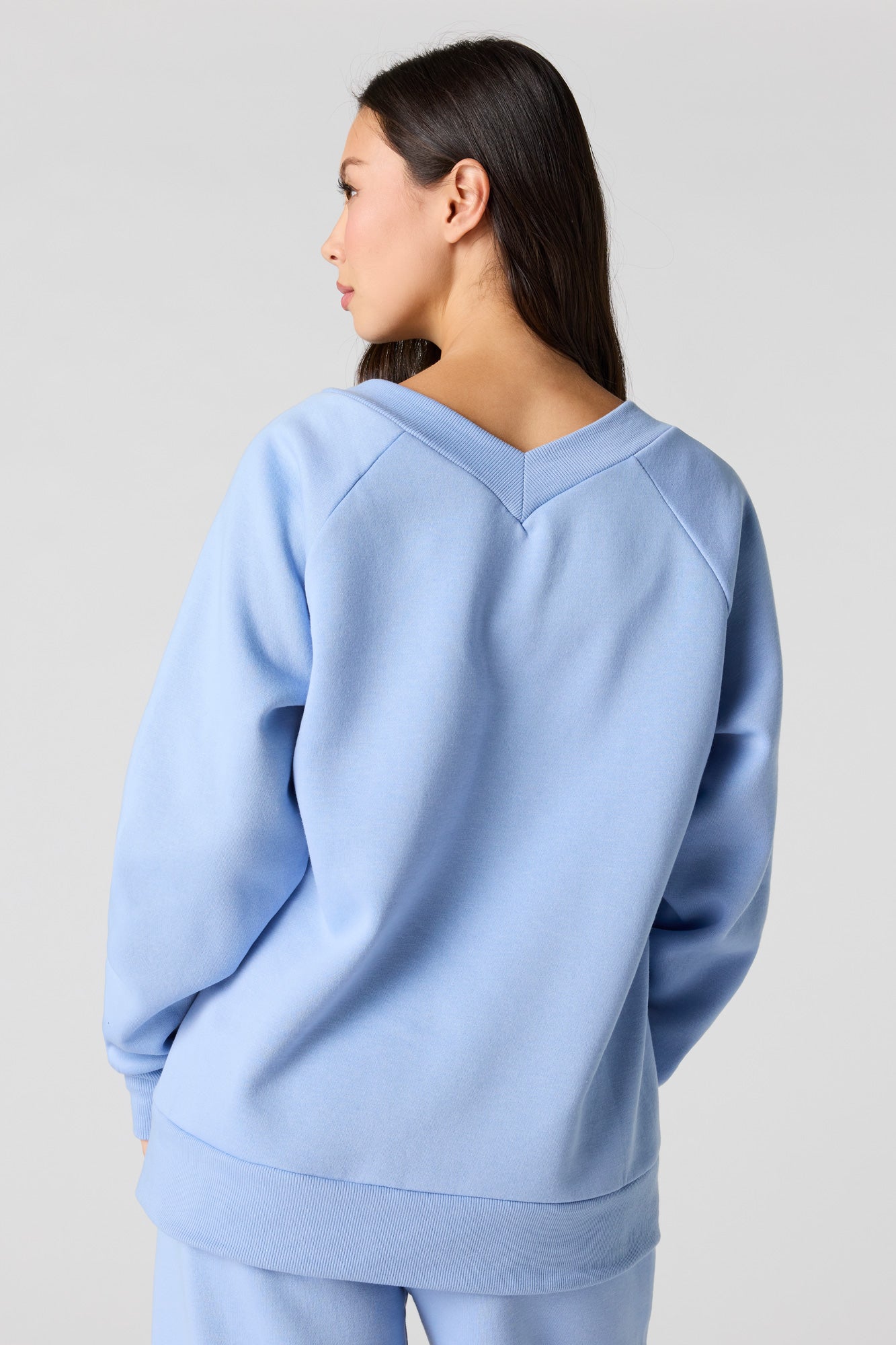 Fleece V-Neck Sweatshirt