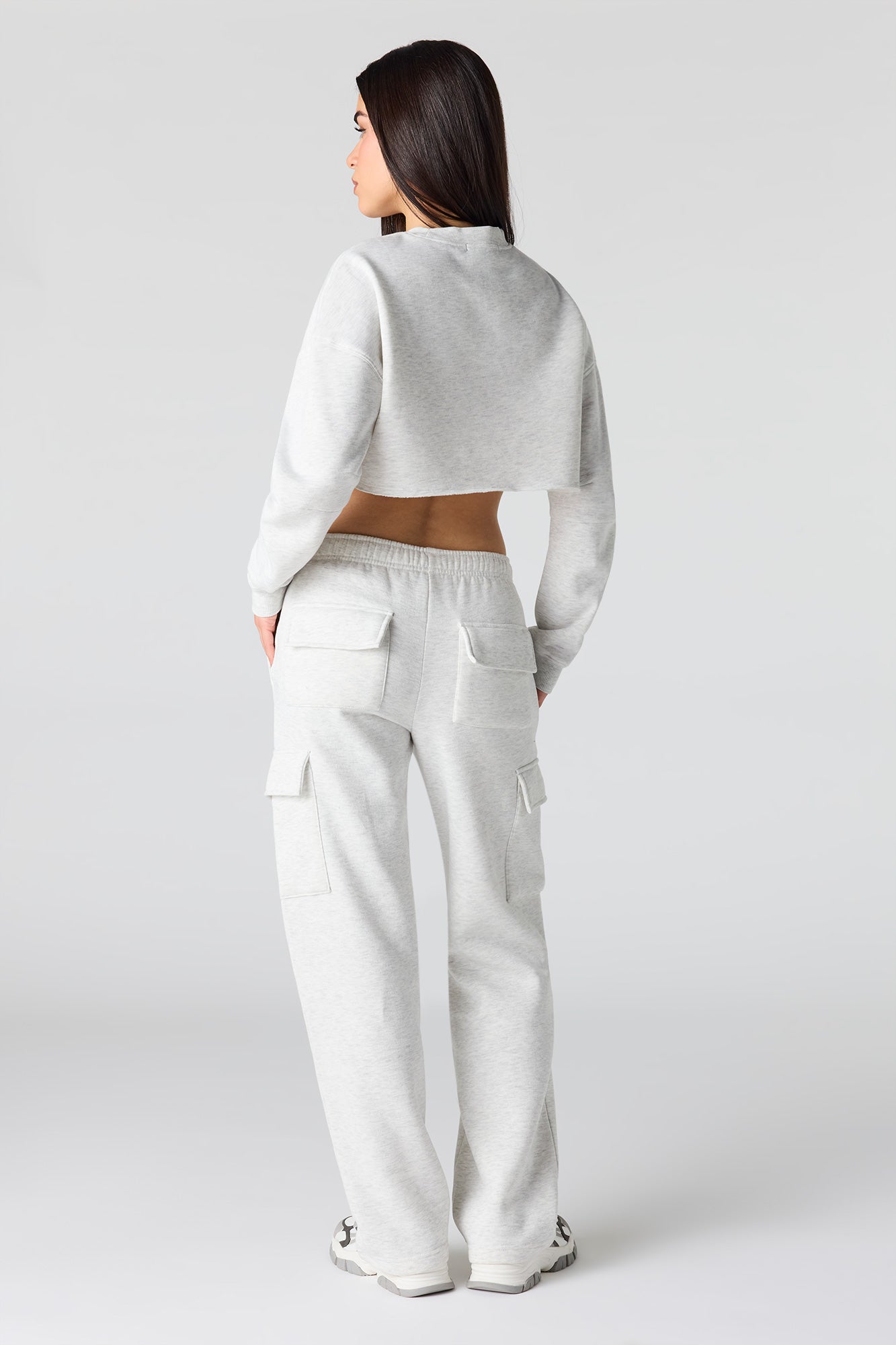 Solid Fleece Cargo Sweatpant