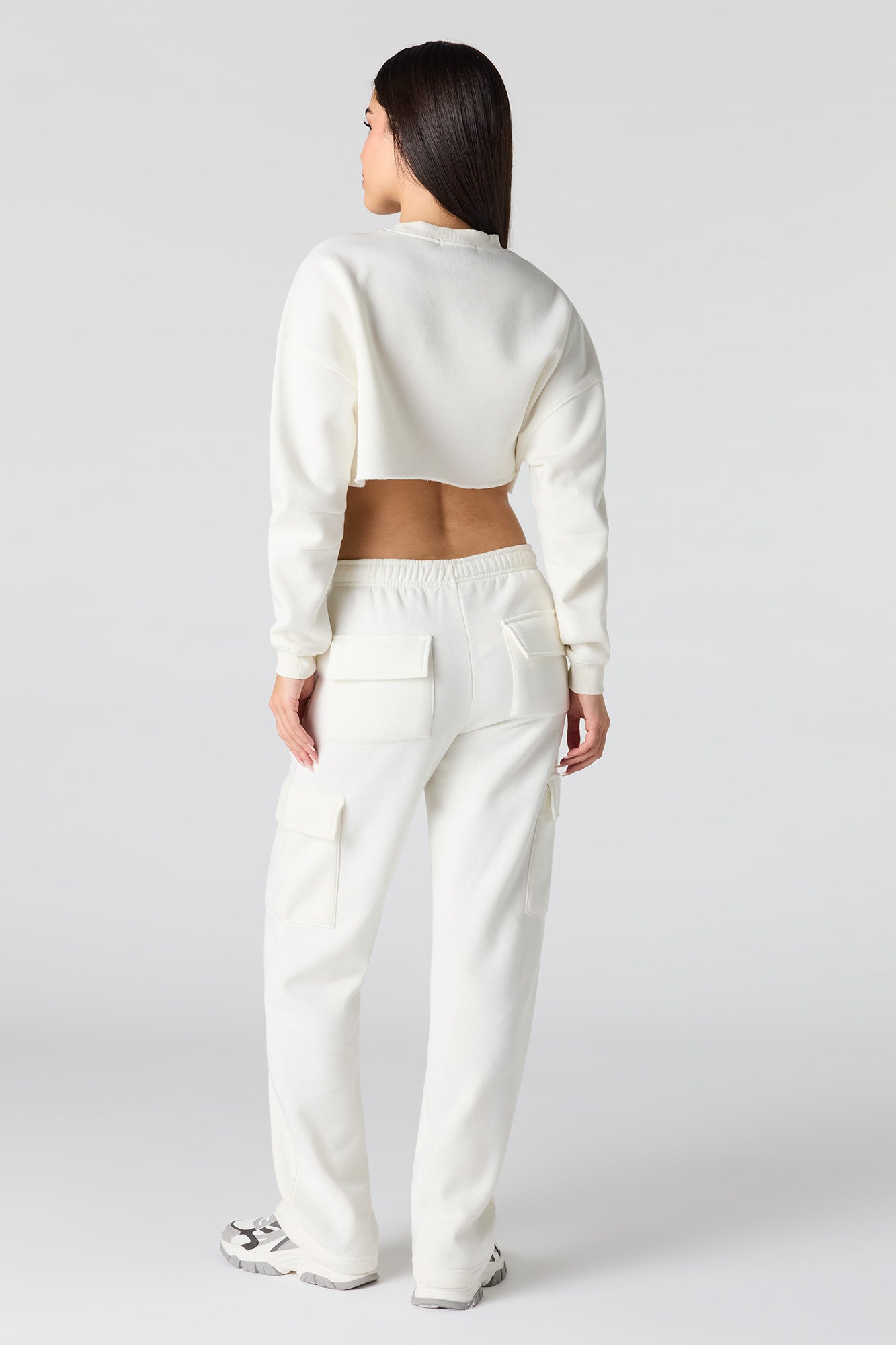 Solid Fleece Cargo Sweatpant