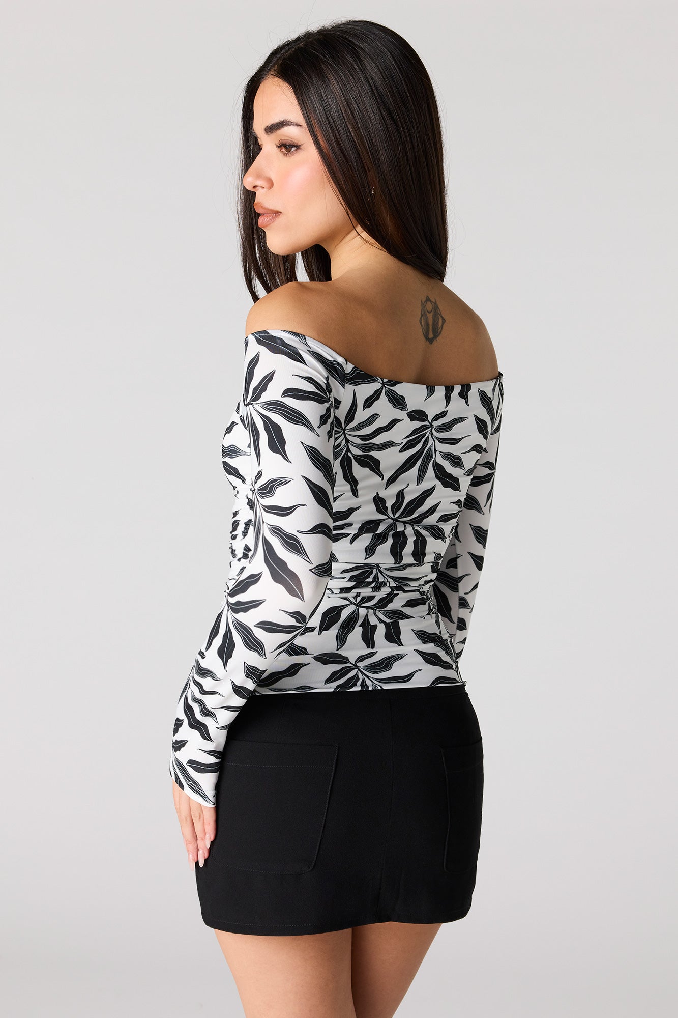Contour Metal Accent Off Shoulder Top