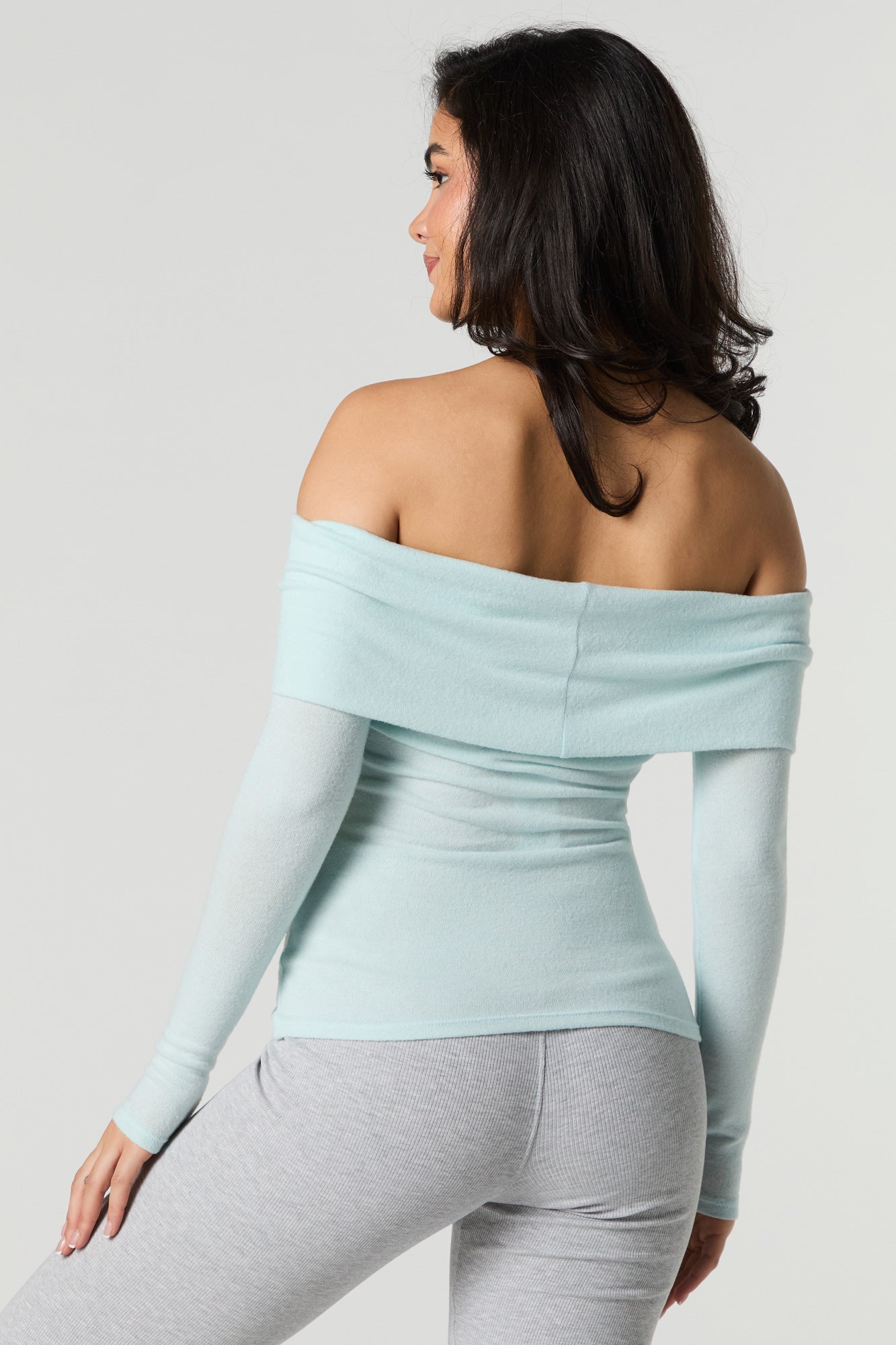 Knit Off Shoulder Long Sleeve Top