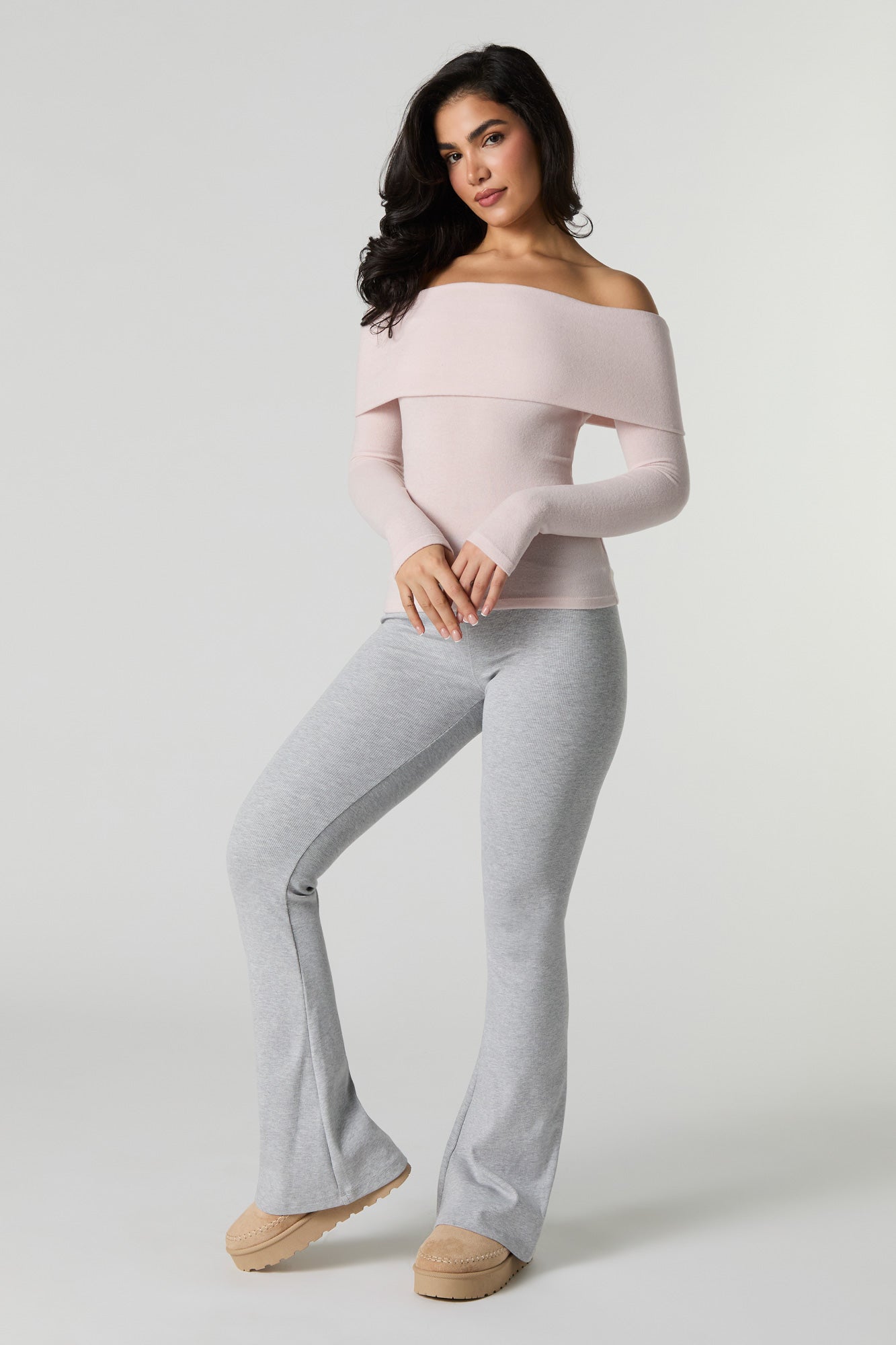 Knit Off Shoulder Long Sleeve Top