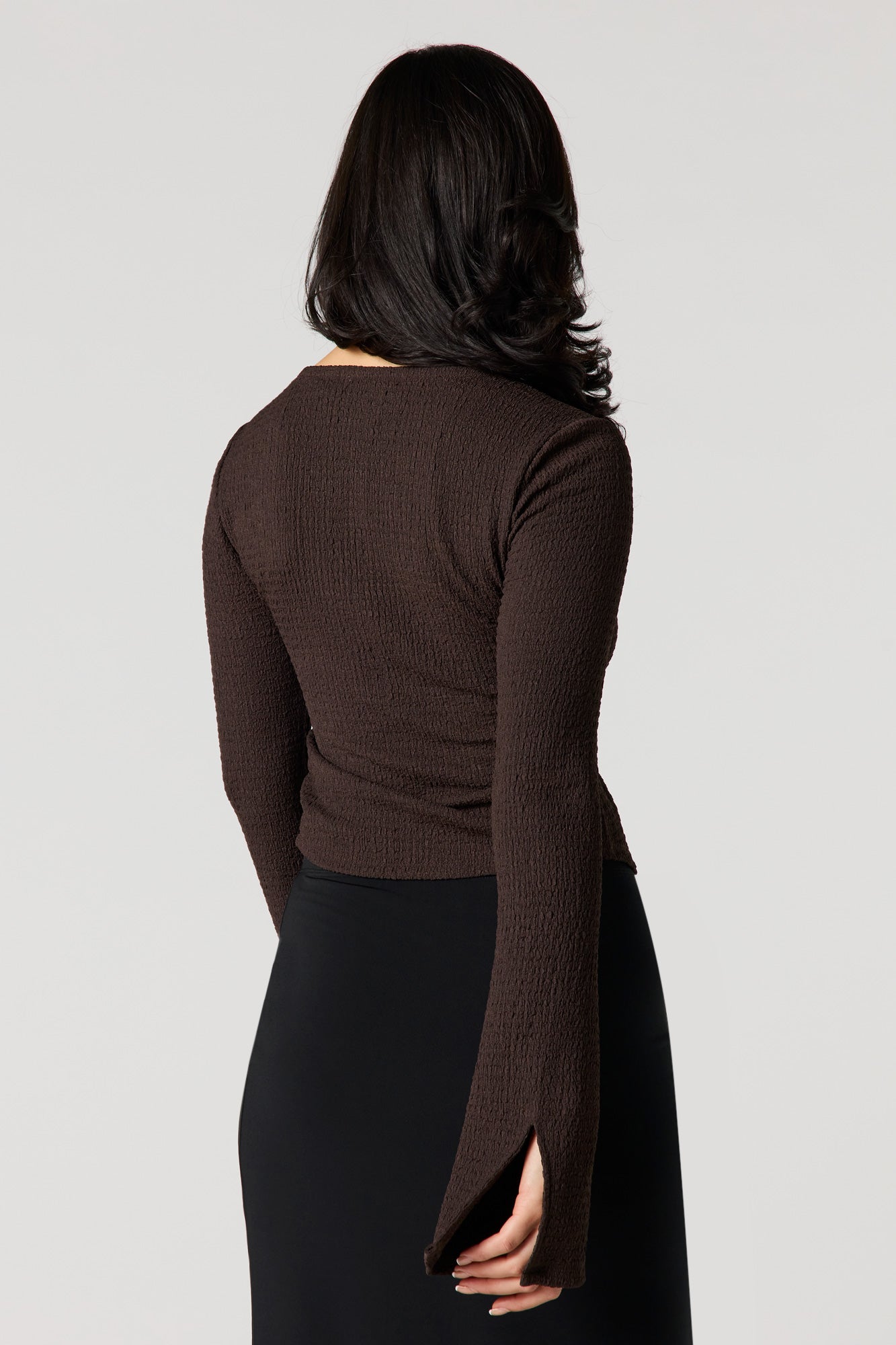 Textured O-Ring Flyaway Top