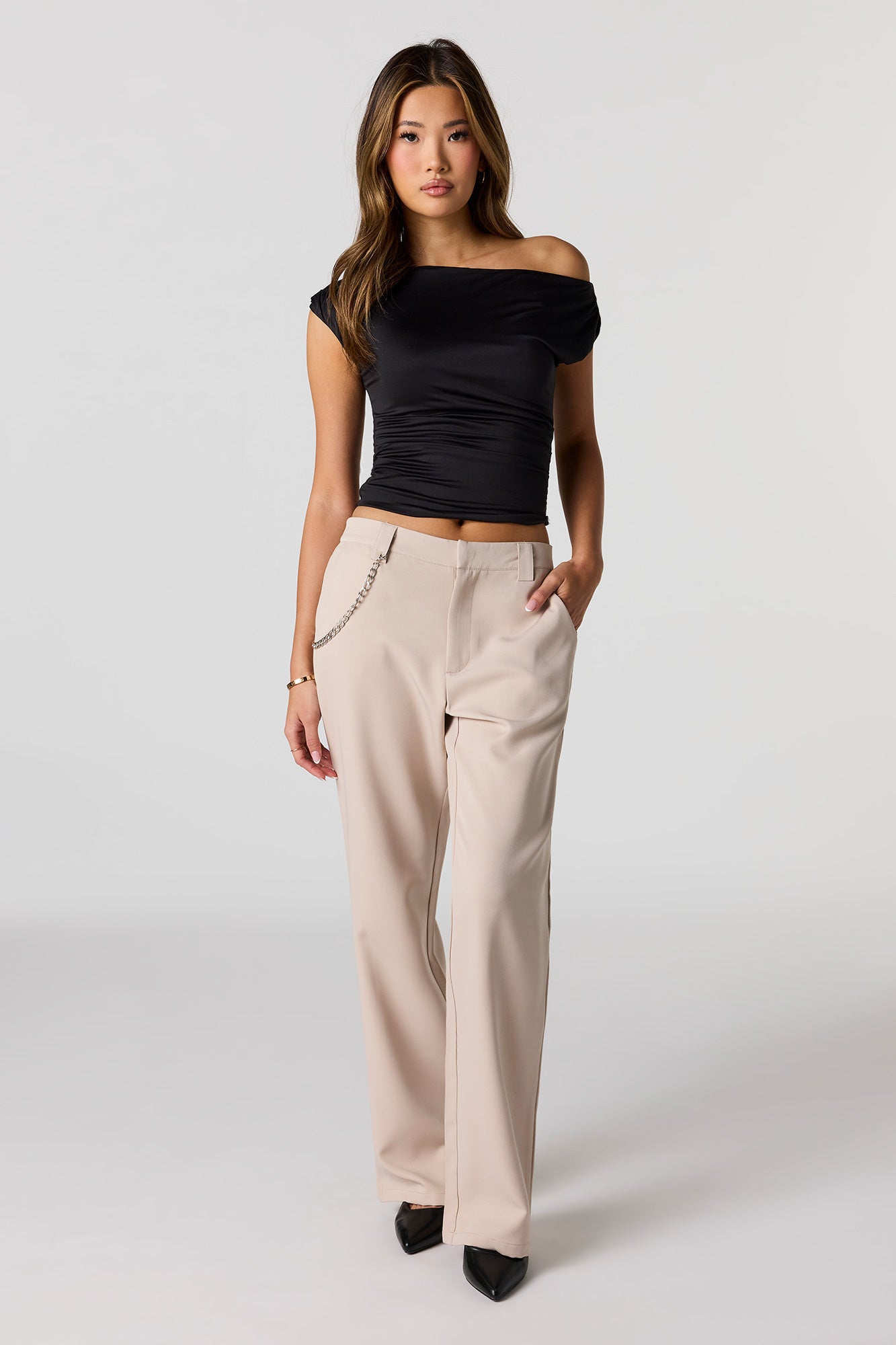Low Rise Chain Dress Pant