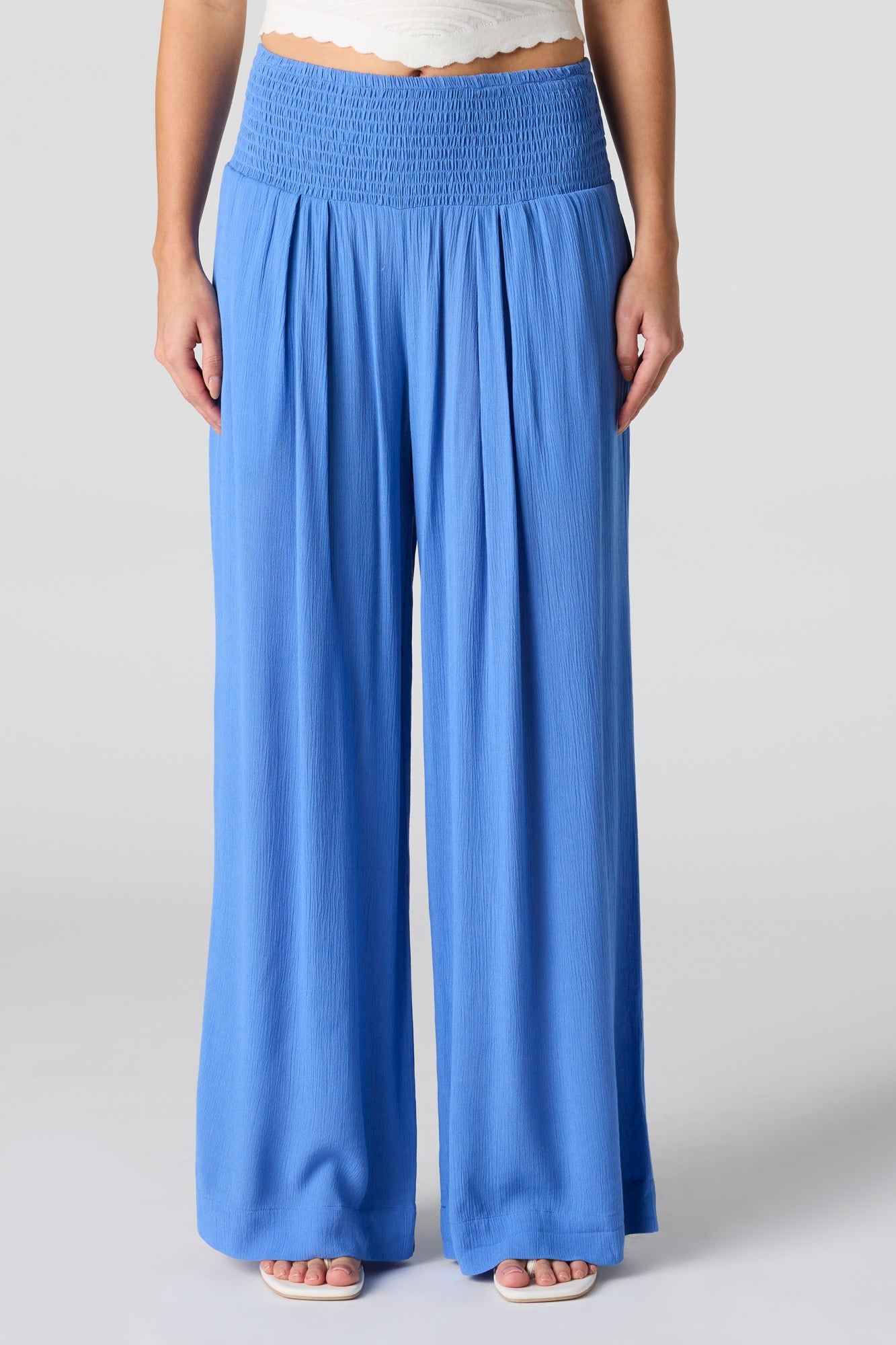 Smocked Waist Wide Leg Pant