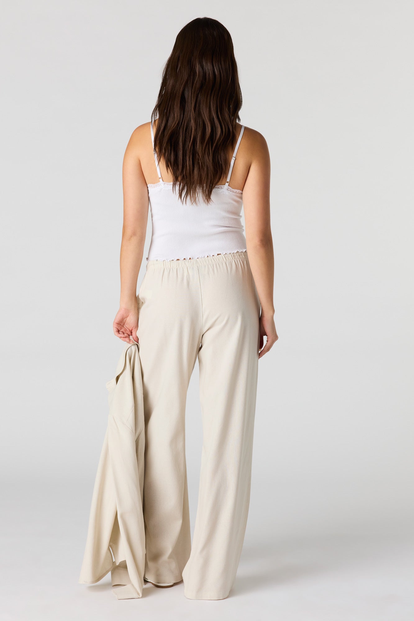 Linen-Blend Drawstring Pant