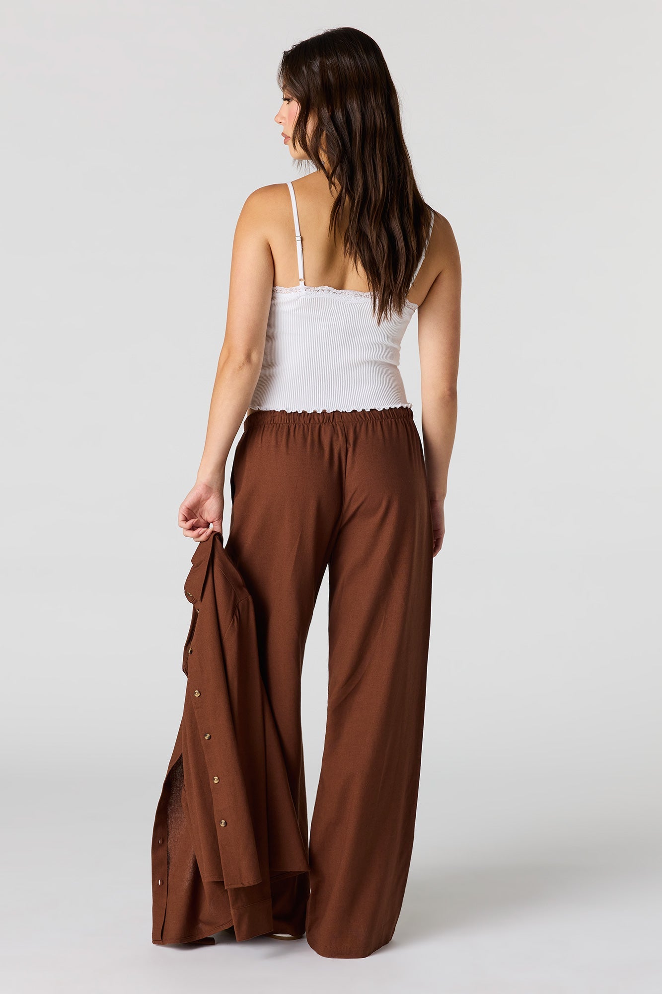 Linen-Blend Drawstring Pant