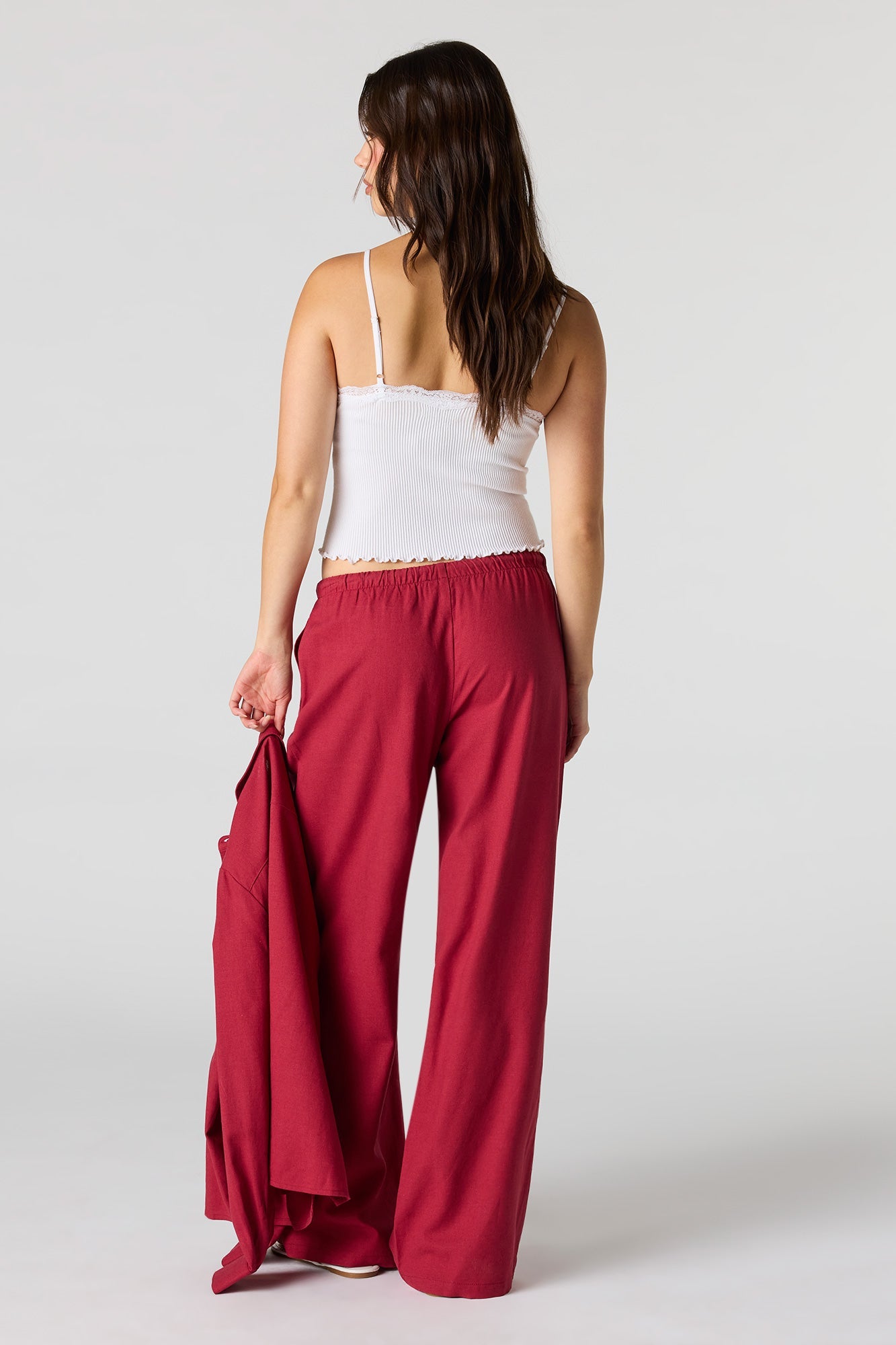 Linen-Blend Drawstring Pant