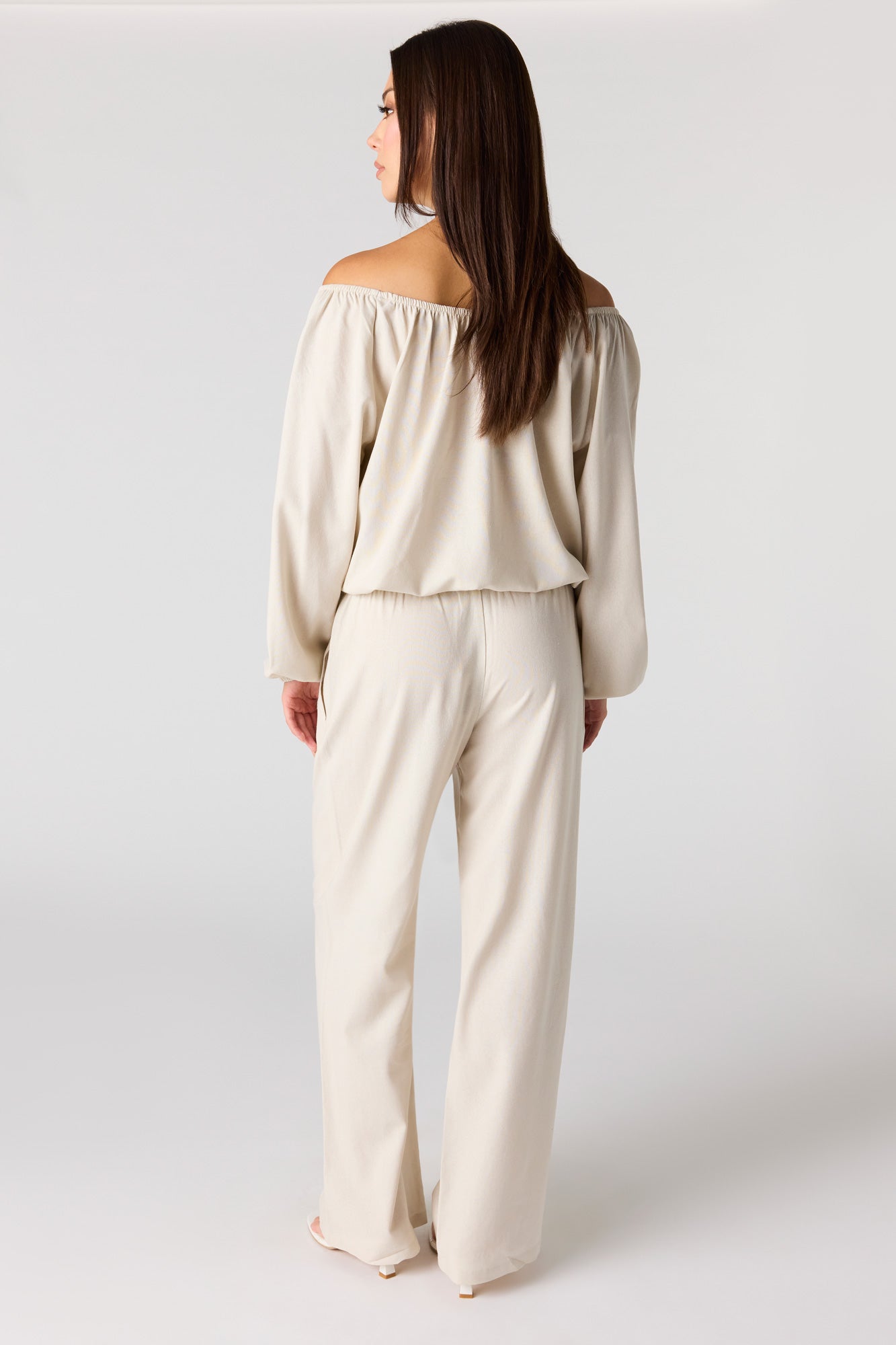Linen-Blend Drawstring Pant