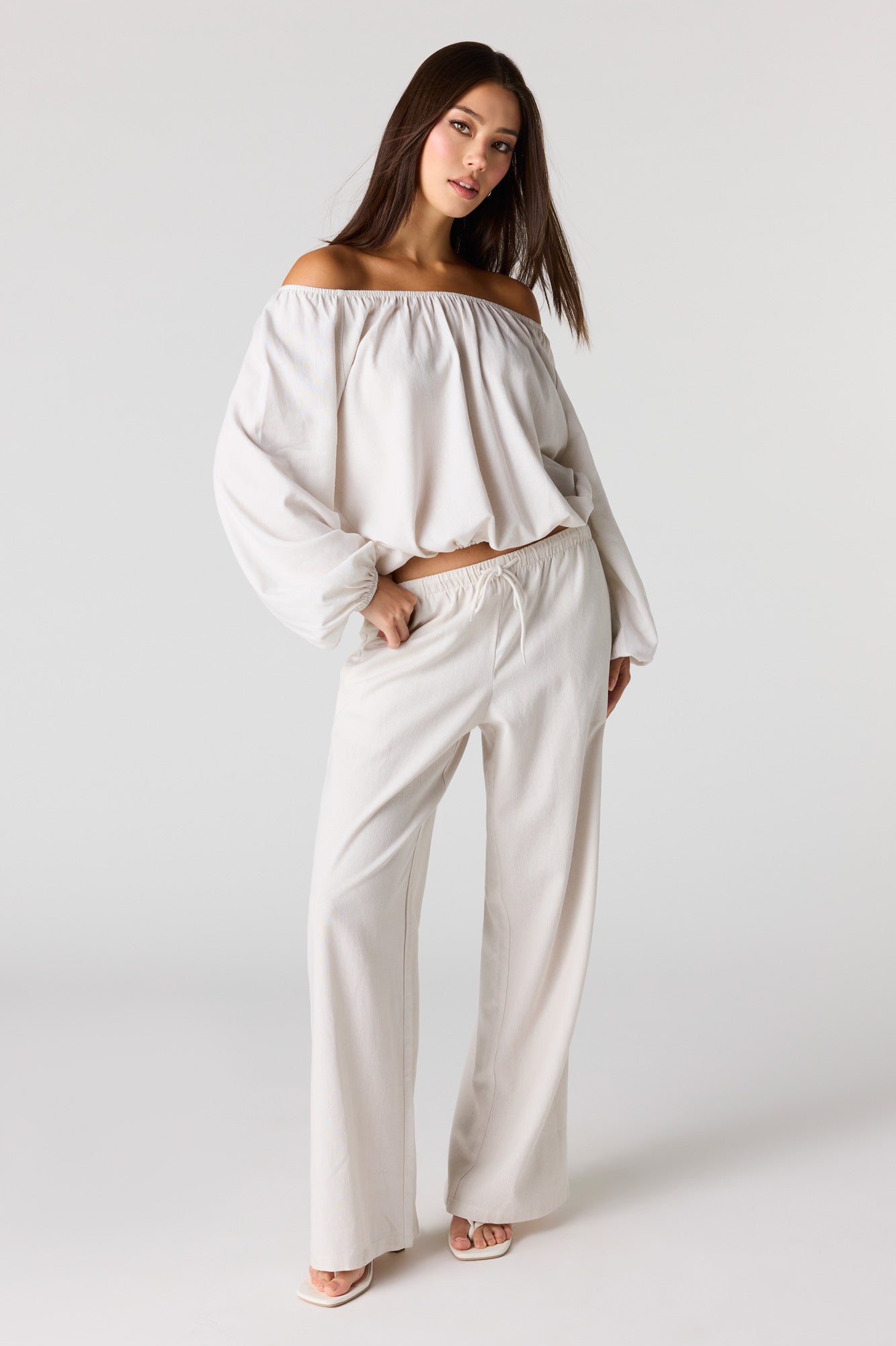 Linen-Blend Drawstring Pant