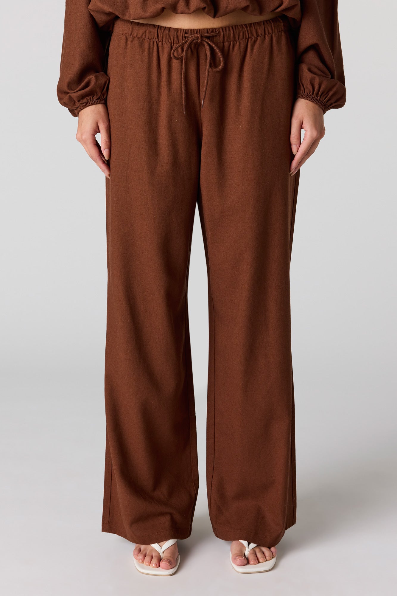 Linen-Blend Drawstring Pant