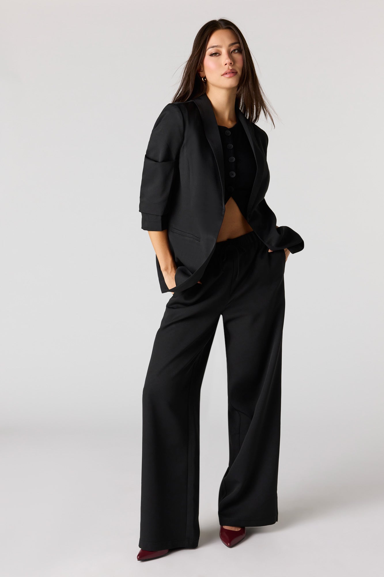 Crepe Wide Leg Dress Pant