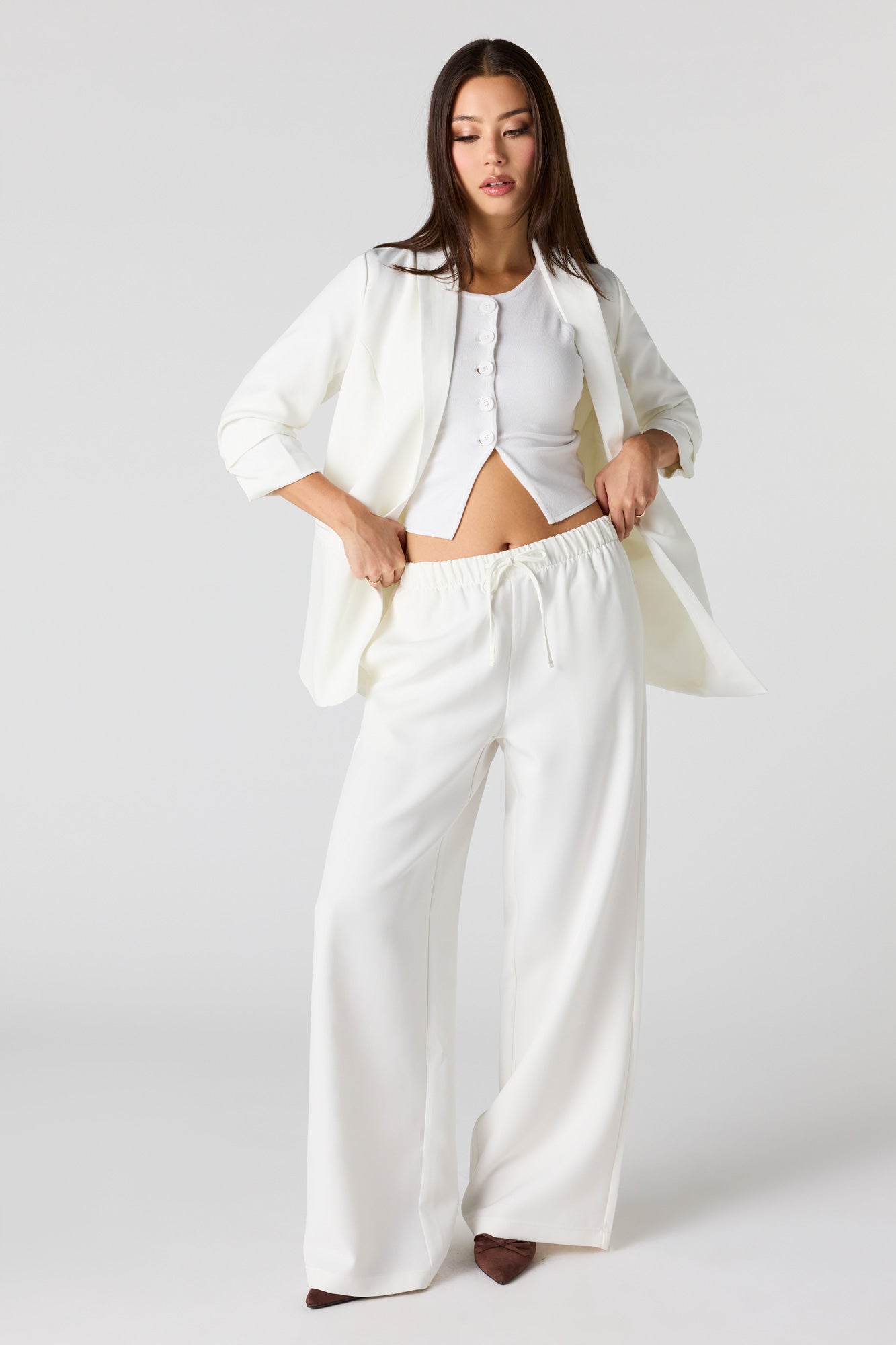 Crepe Wide Leg Dress Pant