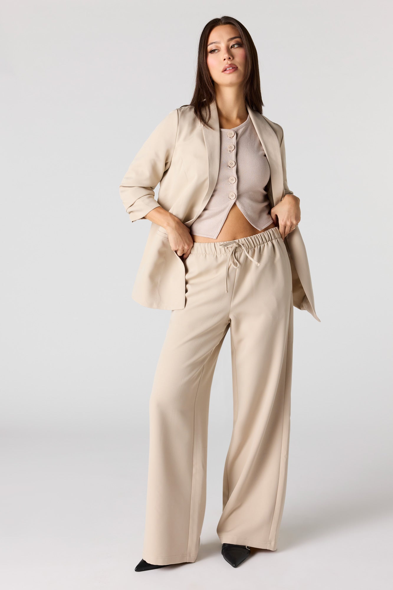 Crepe Wide Leg Dress Pant