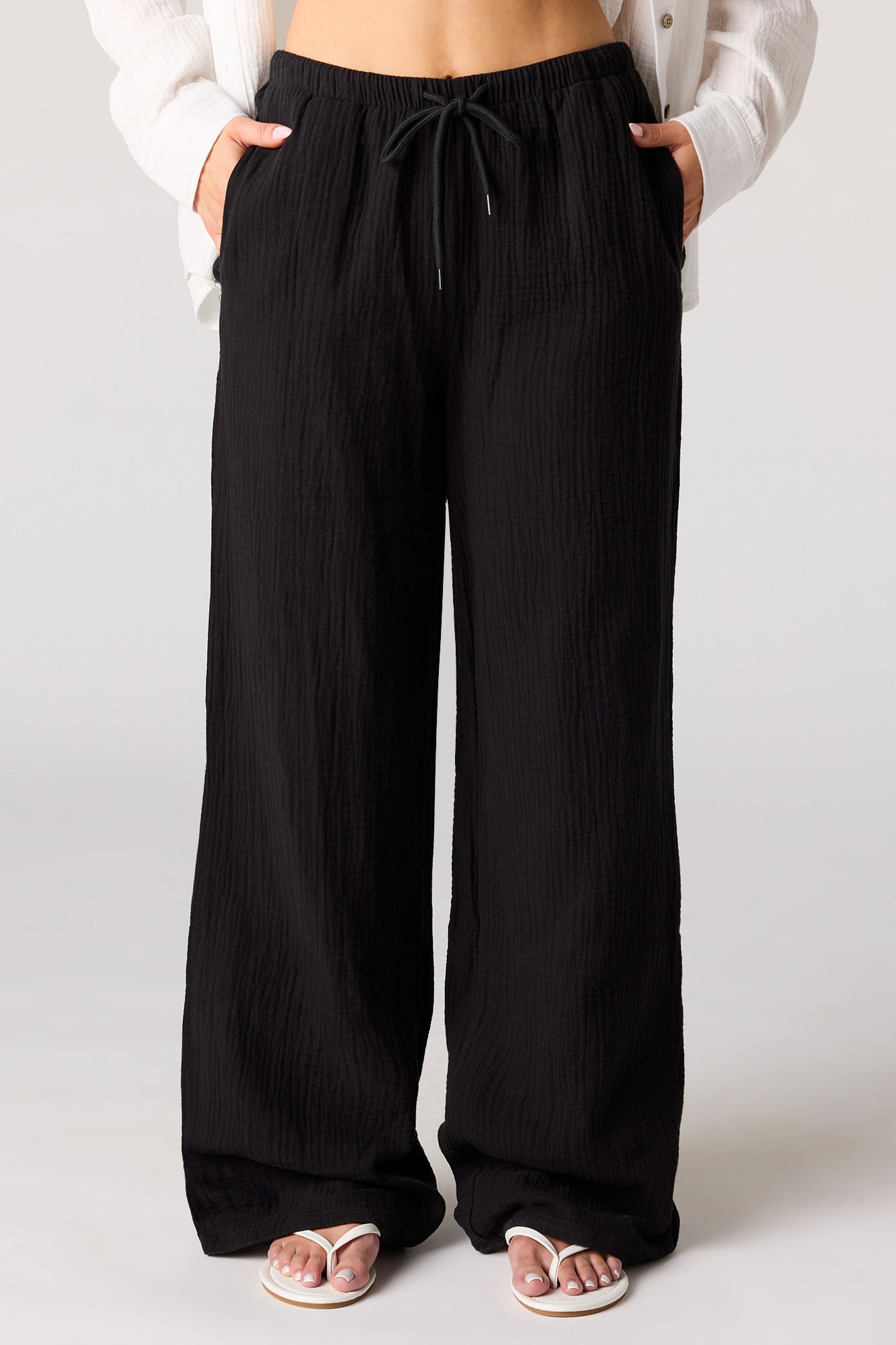 Crinkled Drawstring Pant