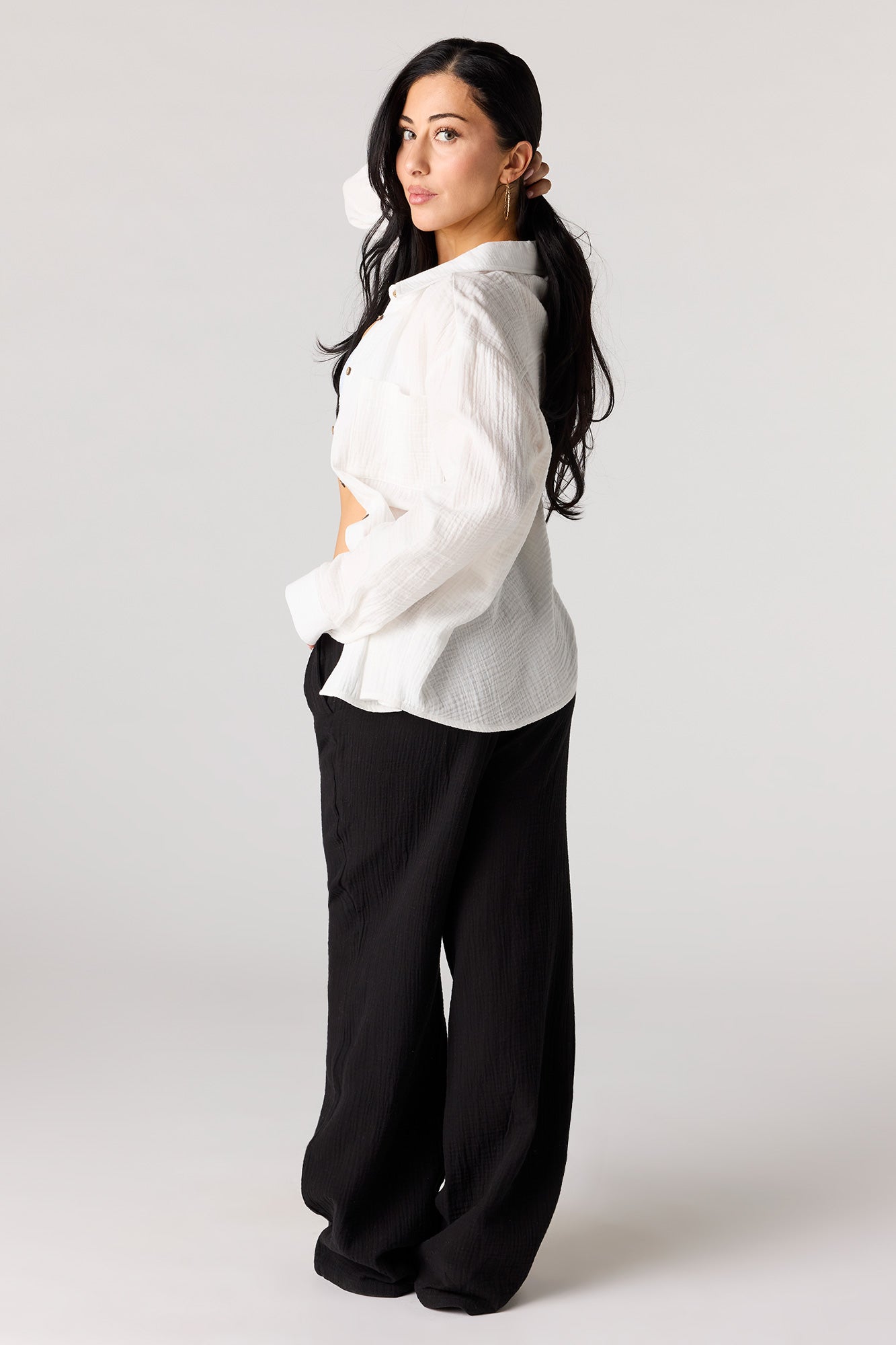 Crinkled Drawstring Pant