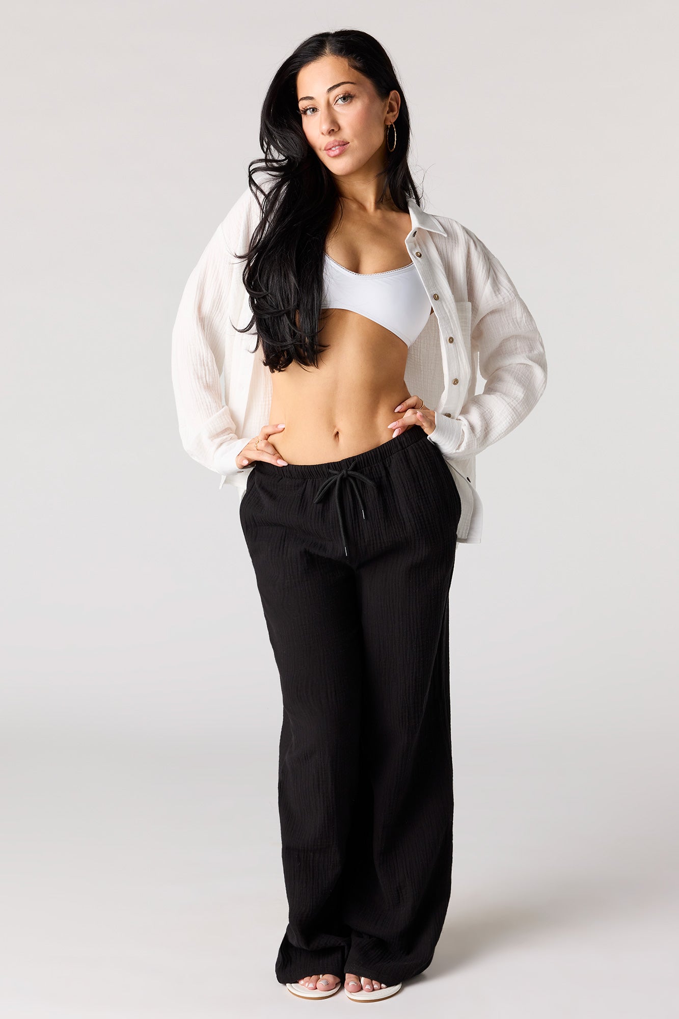 Crinkled Drawstring Pant