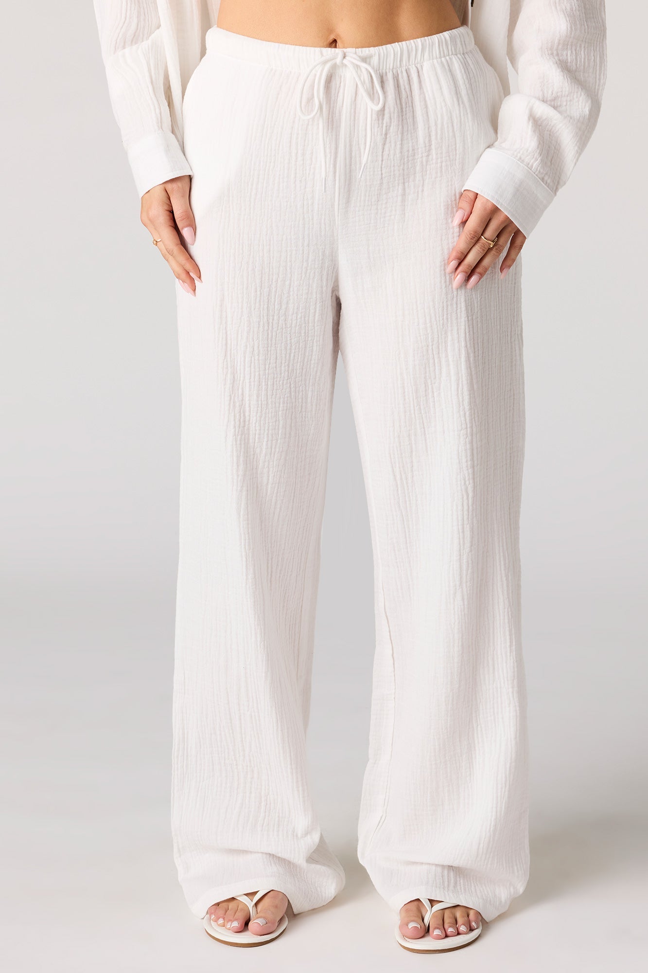 Crinkled Drawstring Pant