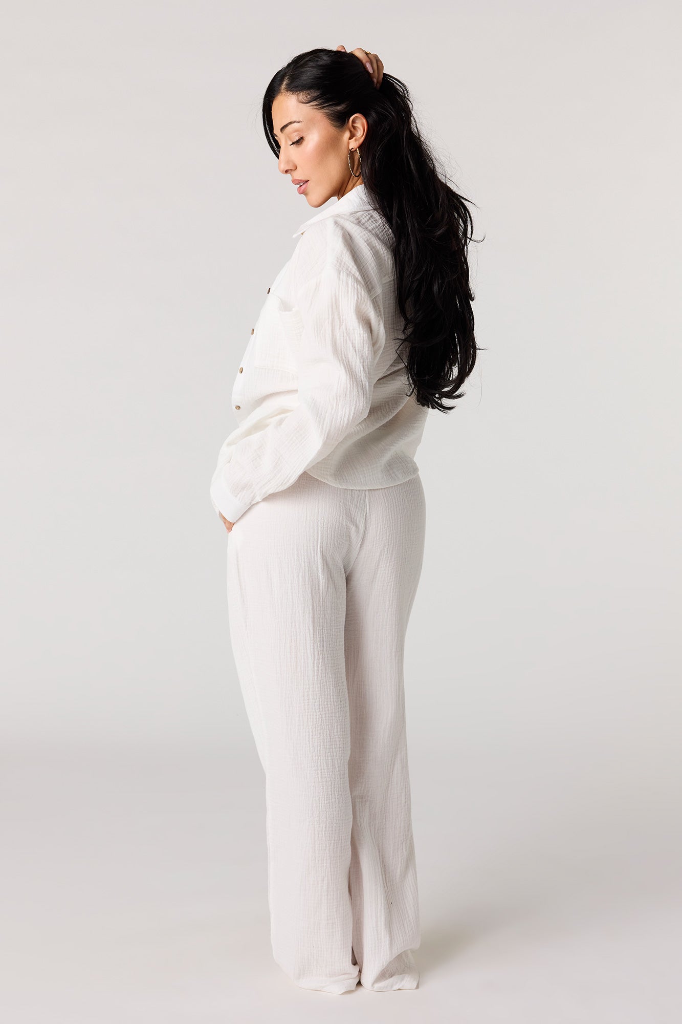 Crinkled Drawstring Pant