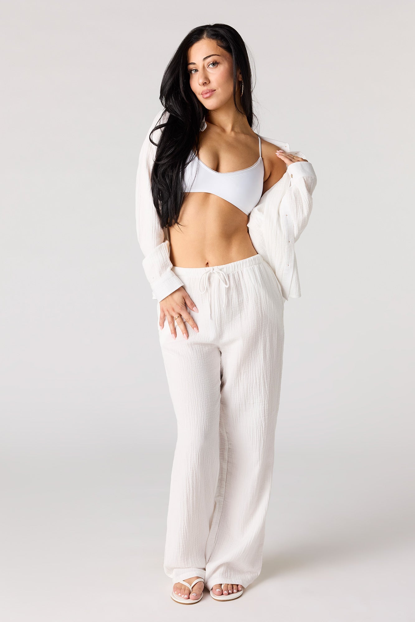 Crinkled Drawstring Pant