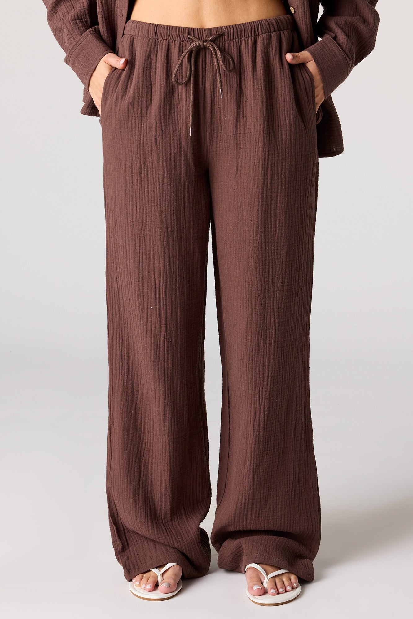 Crinkled Drawstring Pant