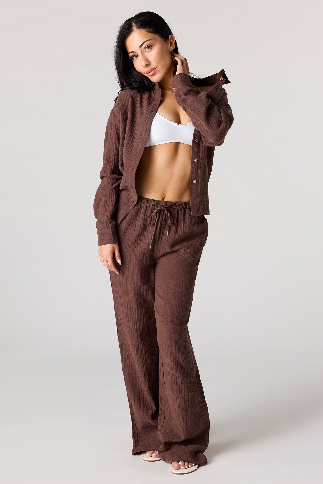 Crinkled Drawstring Pant