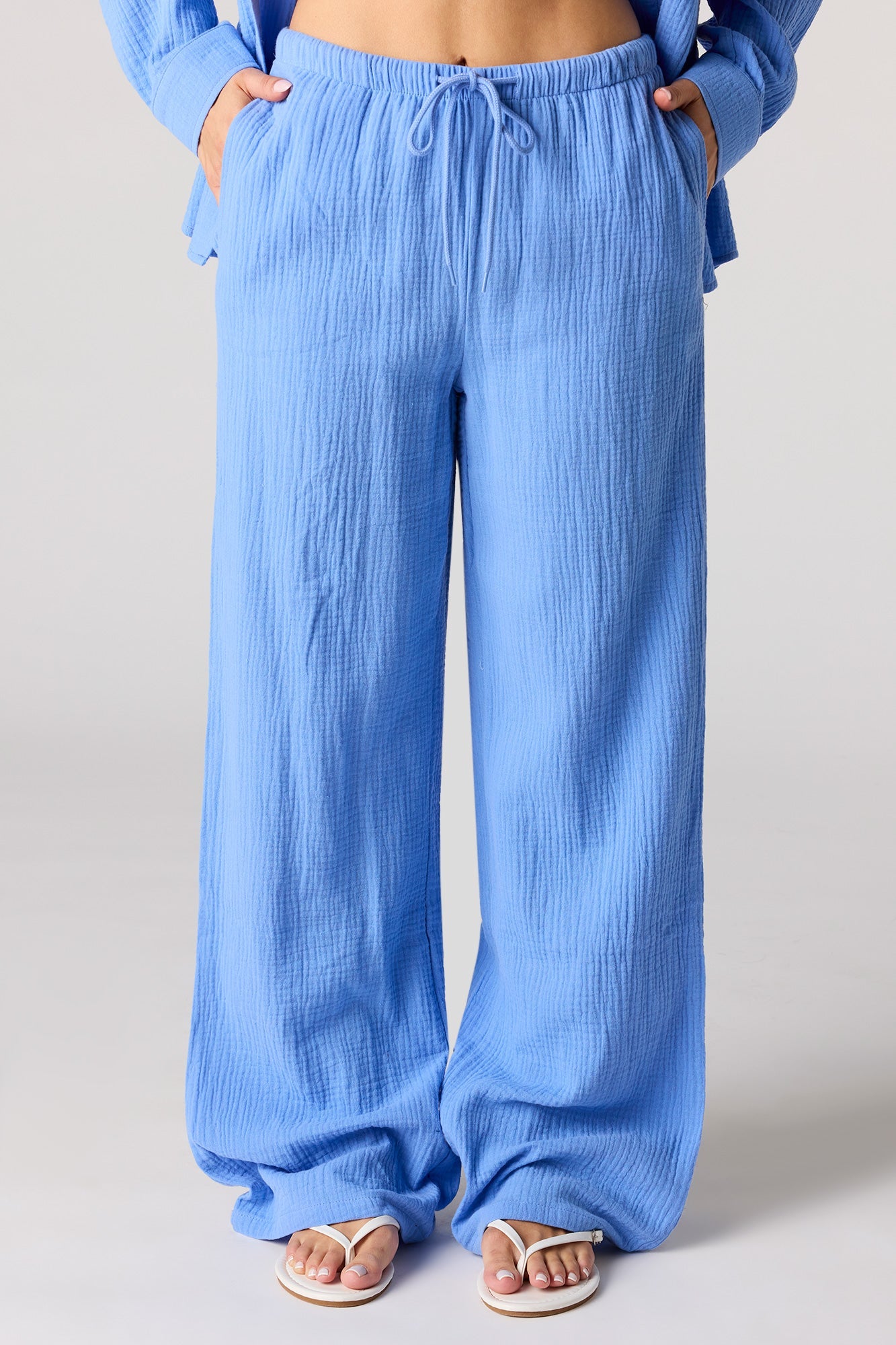 Crinkled Drawstring Pant