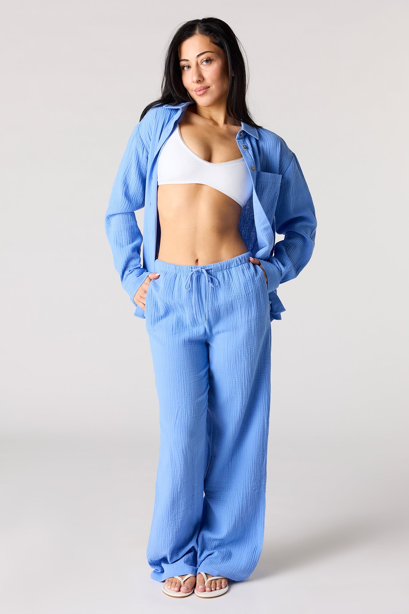 Crinkled Drawstring Pant