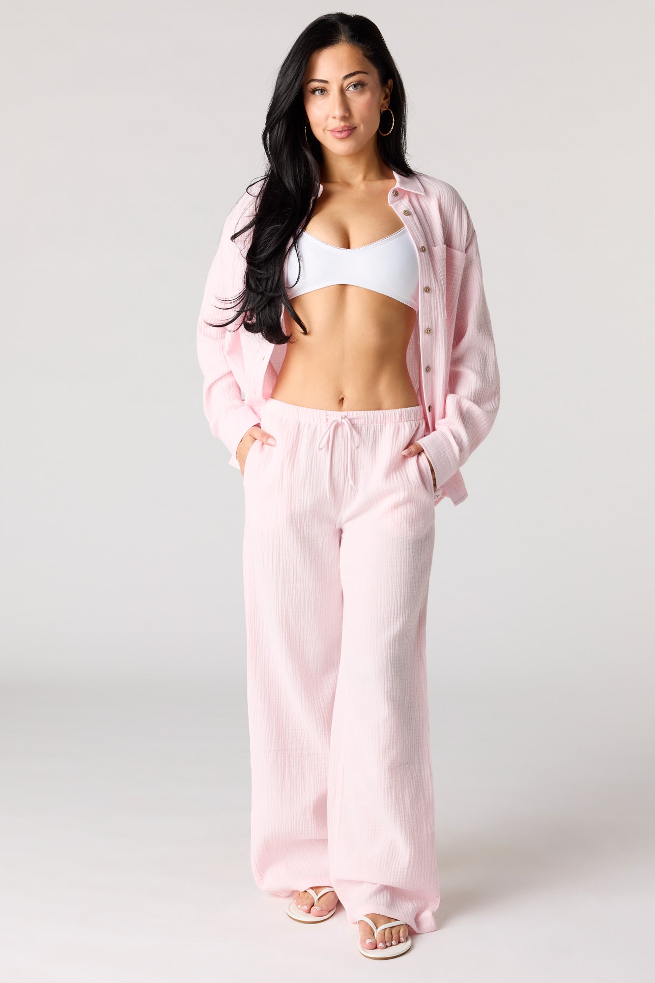 Crinkled Drawstring Pant