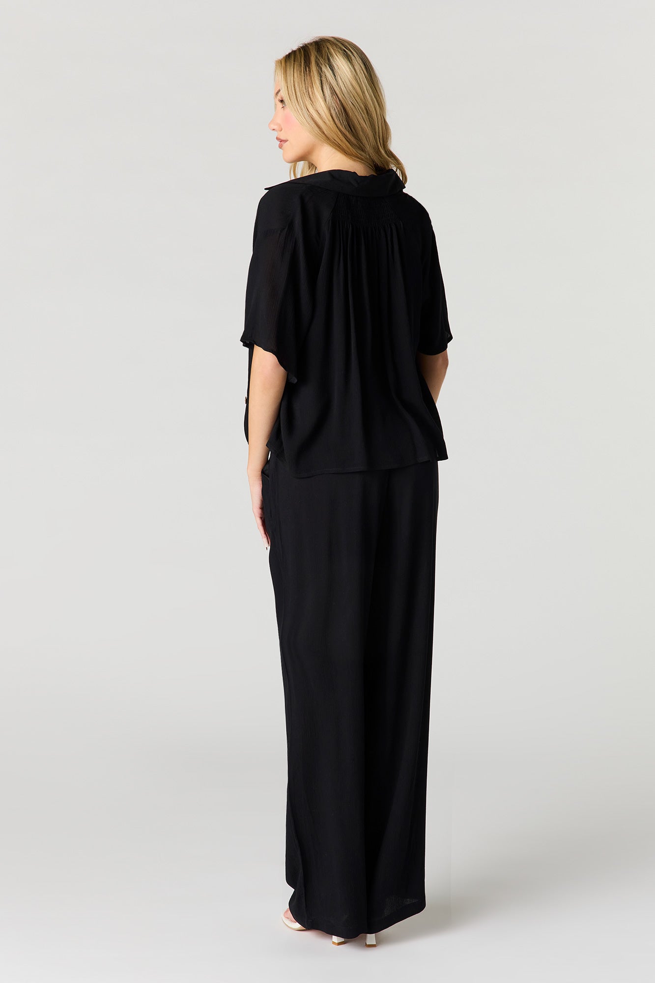 Crinkled Relaxed Drawstring Pant