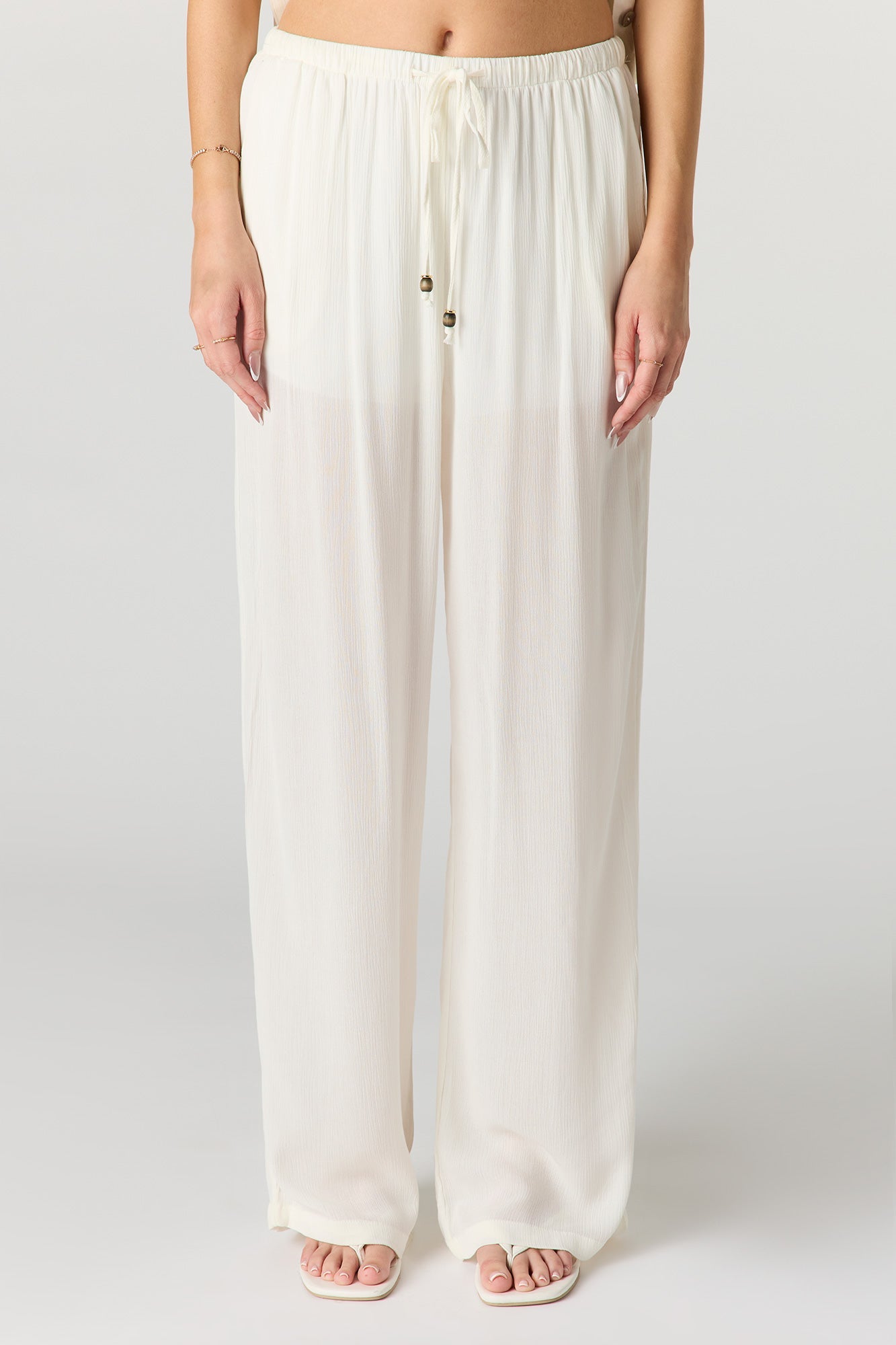 Crinkled Relaxed Drawstring Pant