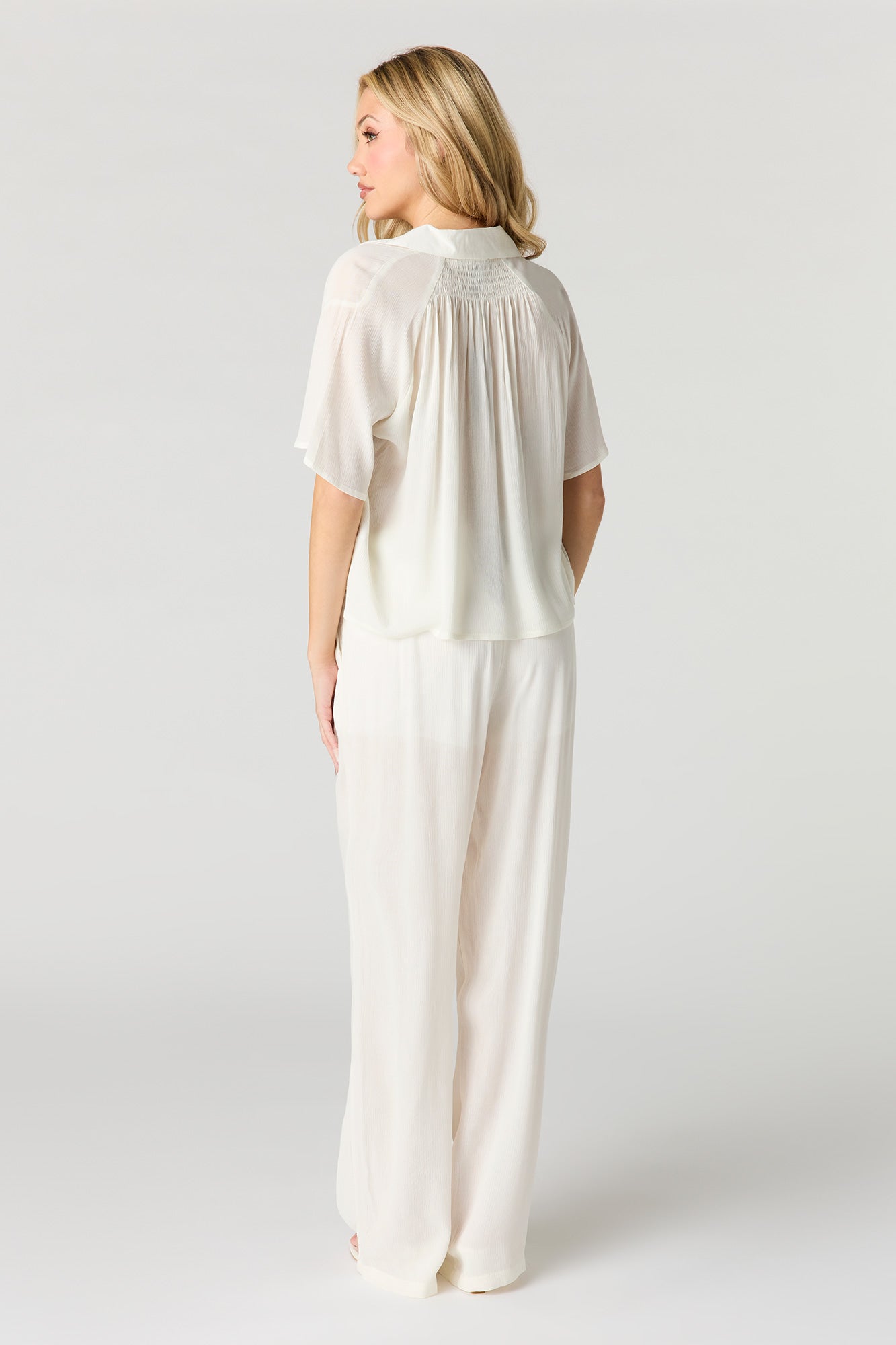 Crinkled Relaxed Drawstring Pant