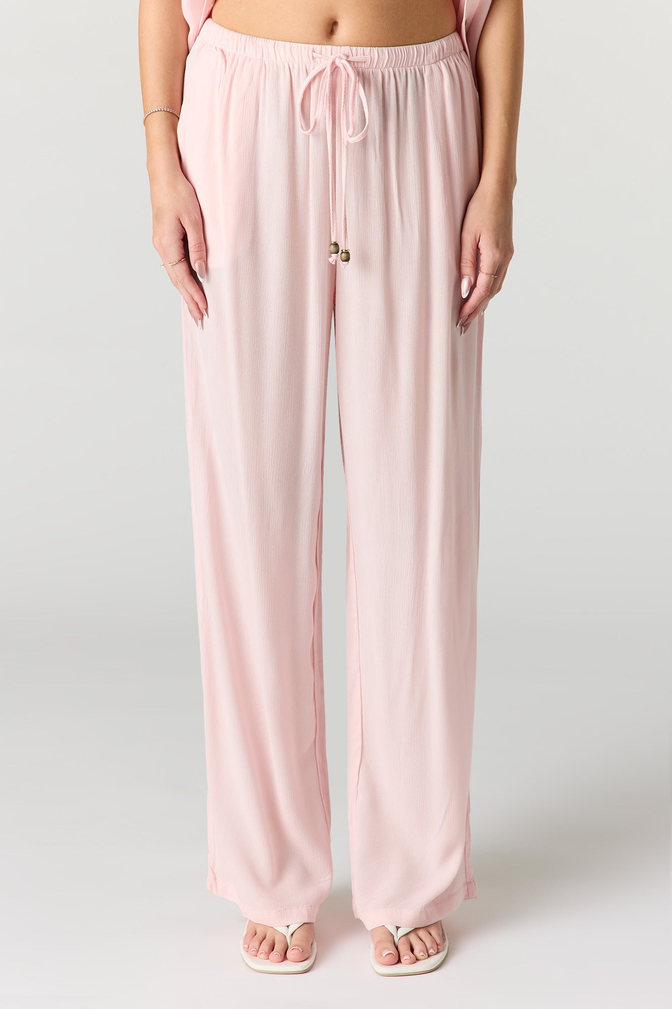 Crinkled Relaxed Drawstring Pant