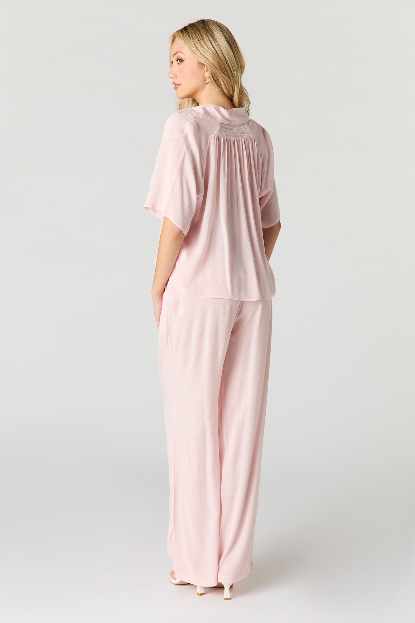 Crinkled Relaxed Drawstring Pant