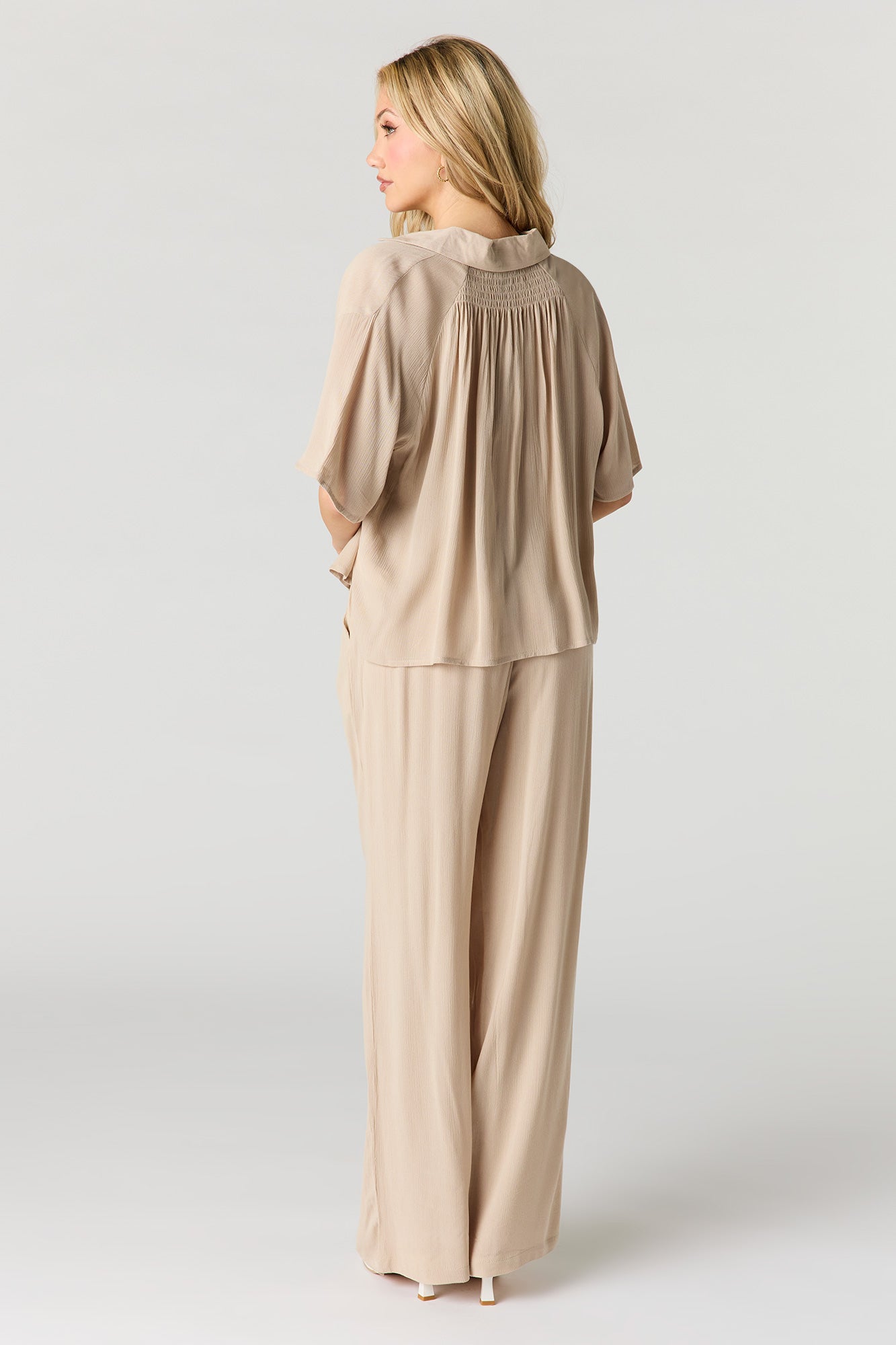 Crinkled Relaxed Drawstring Pant