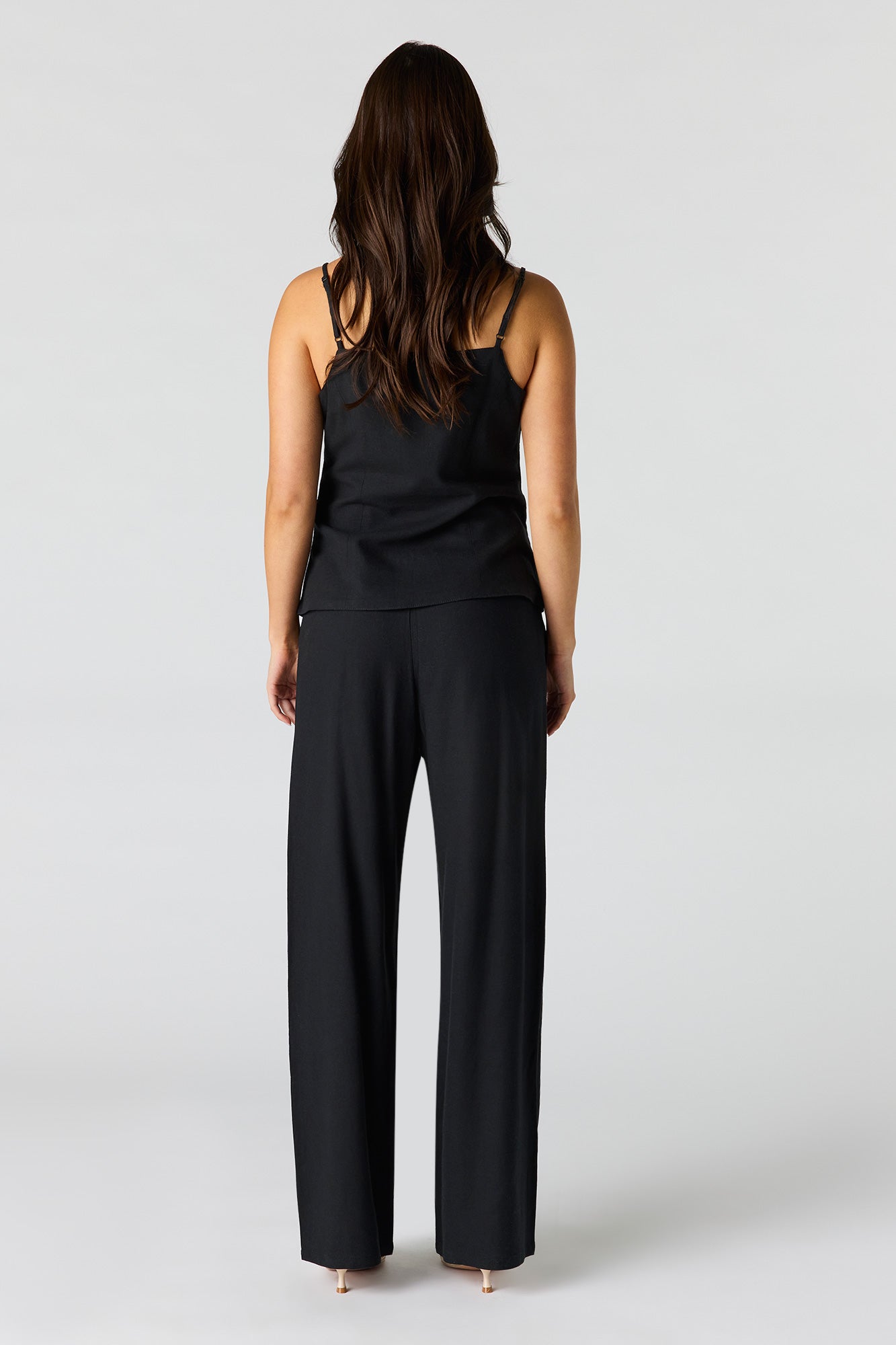 Linen-Blend Wide Leg Pant