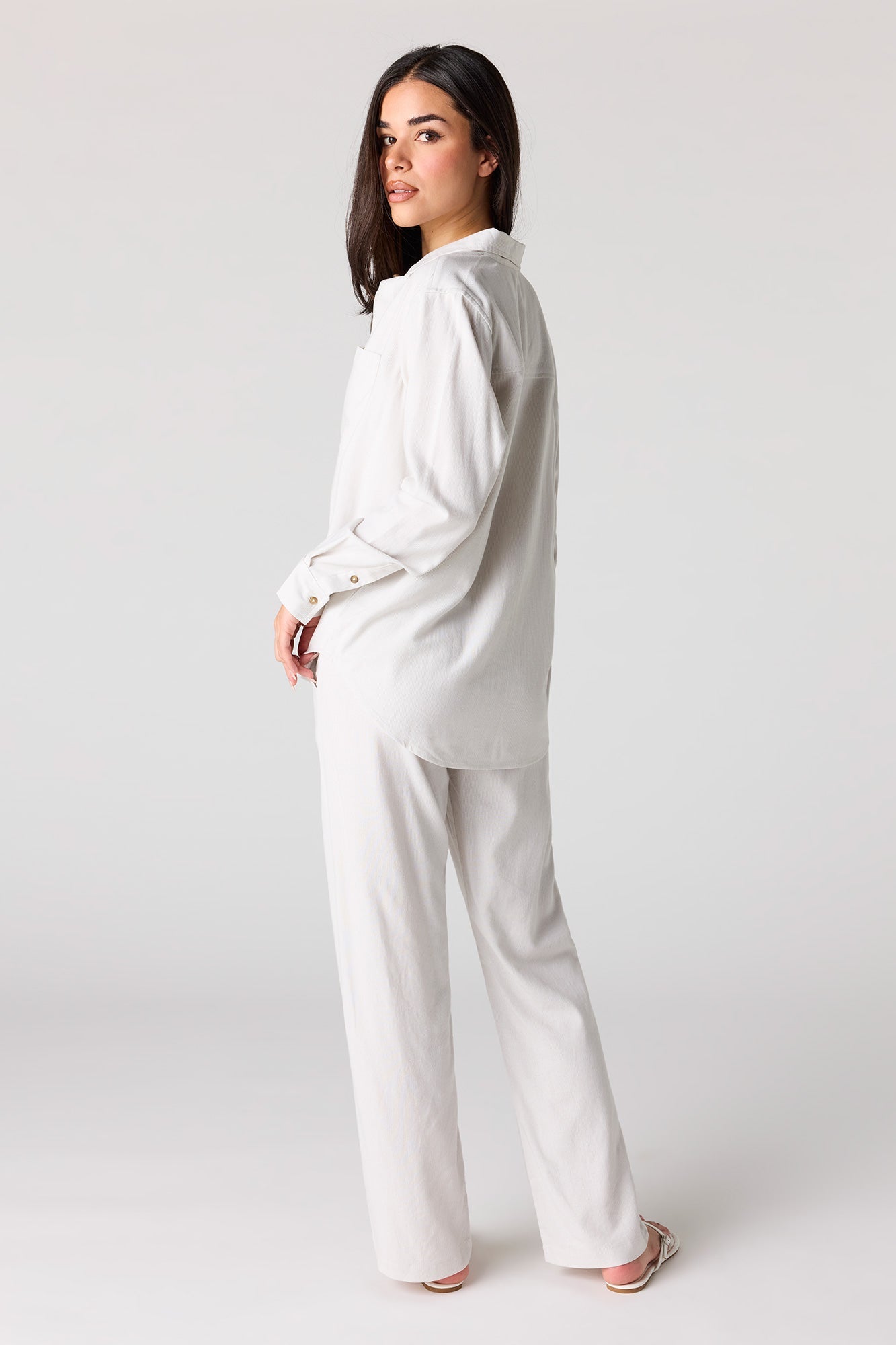 Linen-Blend Wide Leg Pant