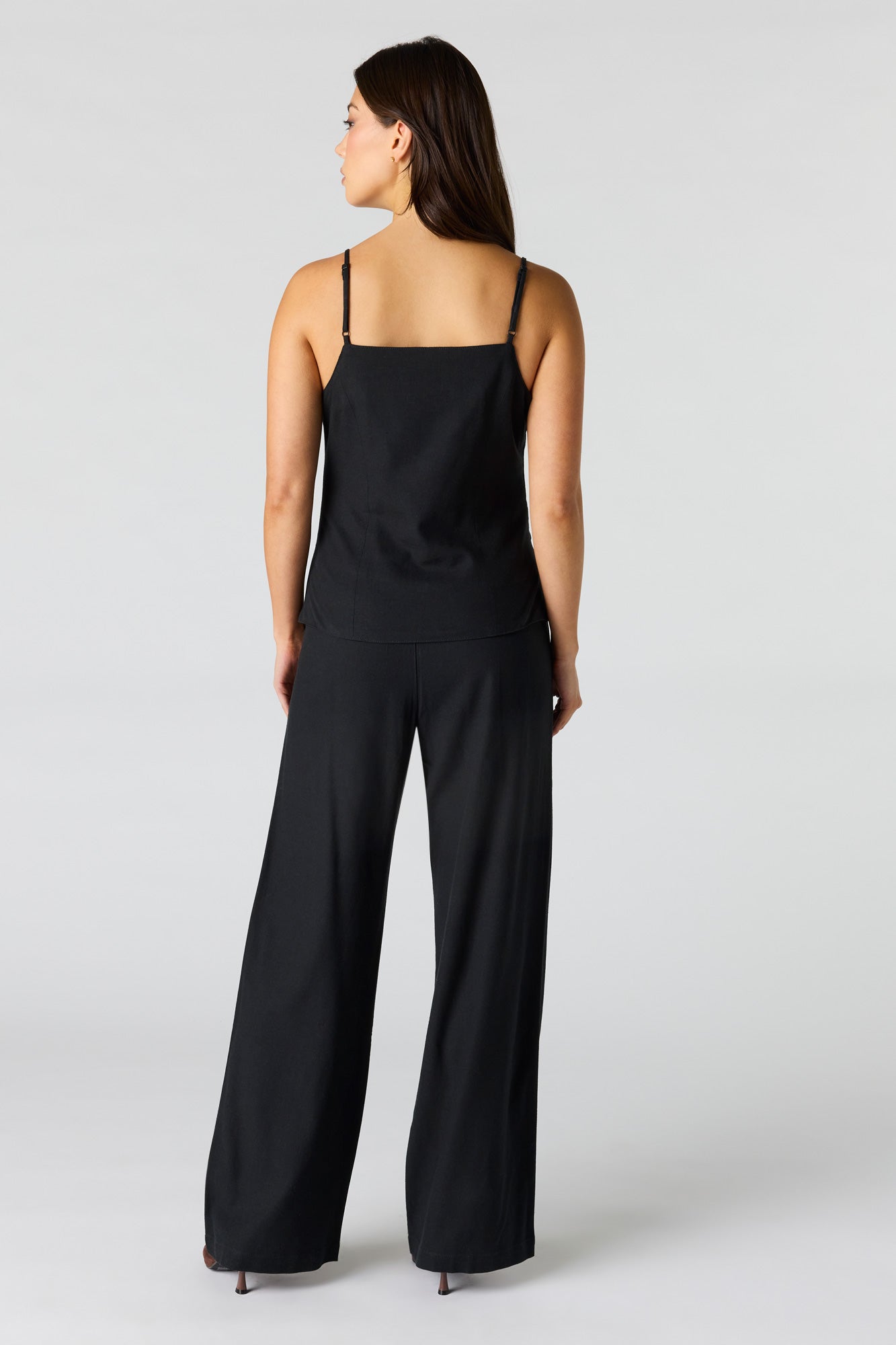 Linen-Blend Wide Leg Dress Pant