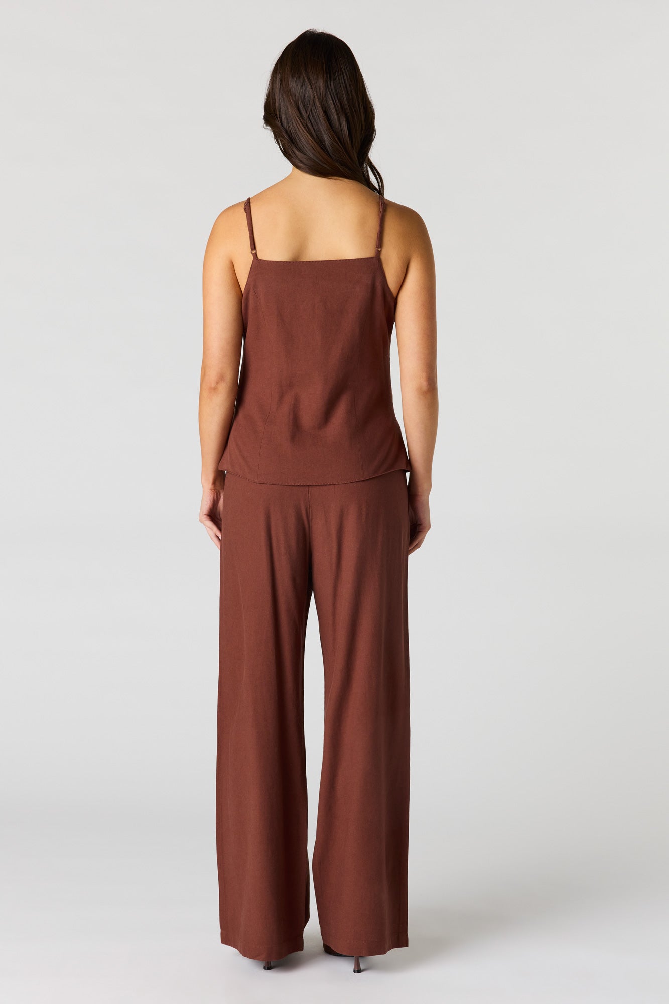 Linen-Blend Wide Leg Dress Pant