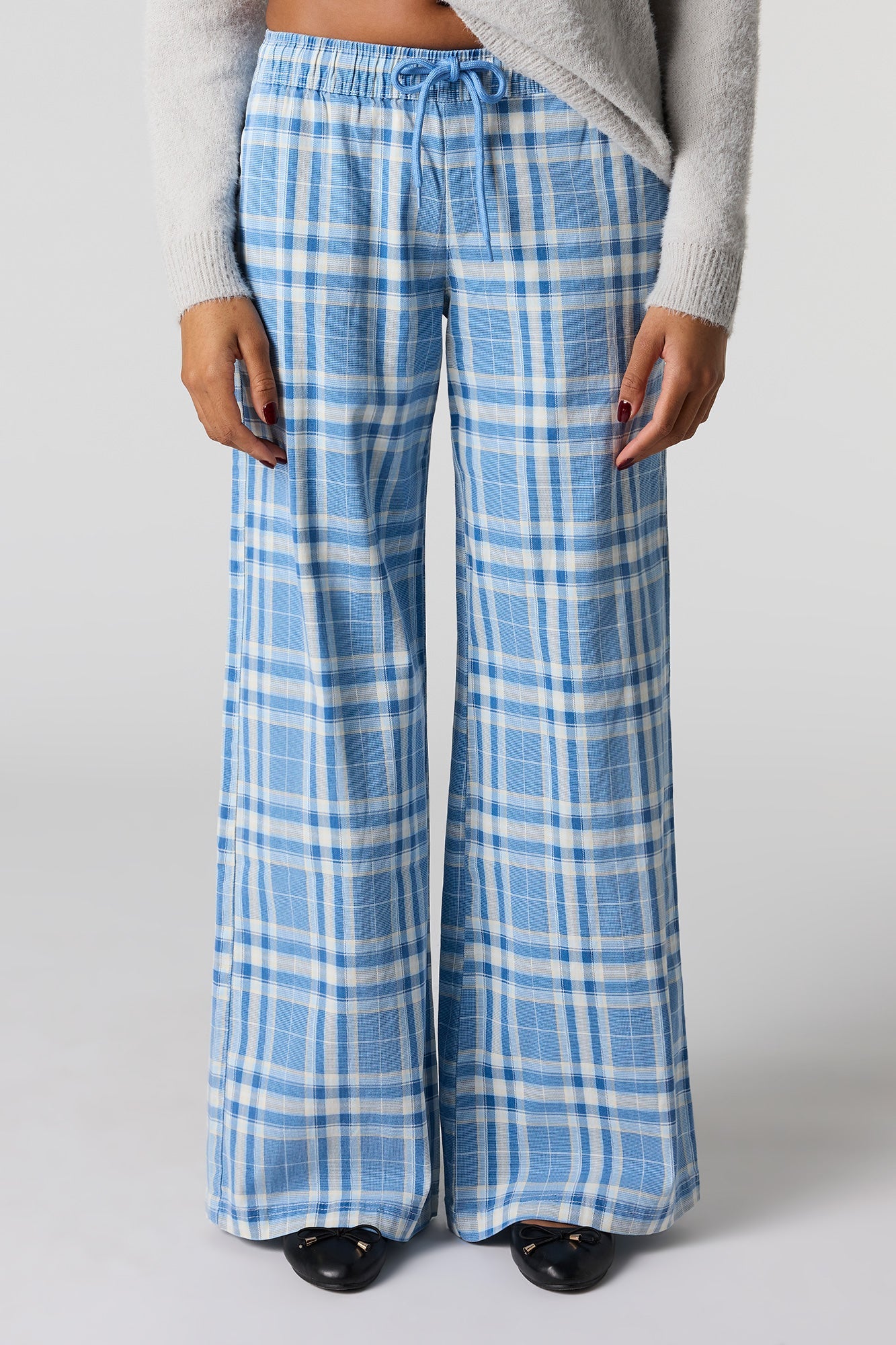 Plaid Print Flare Pant