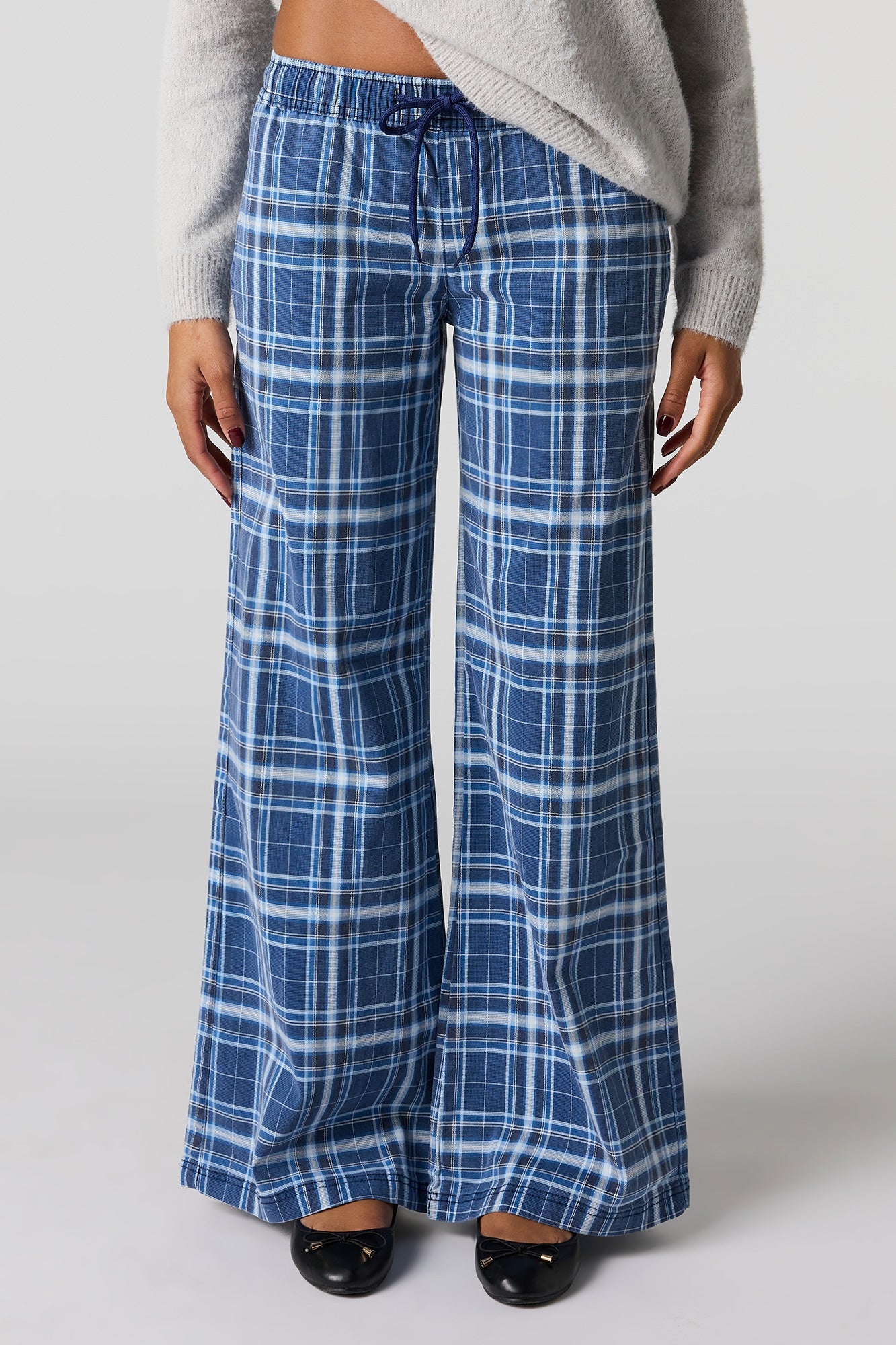 Plaid Print Flare Pant