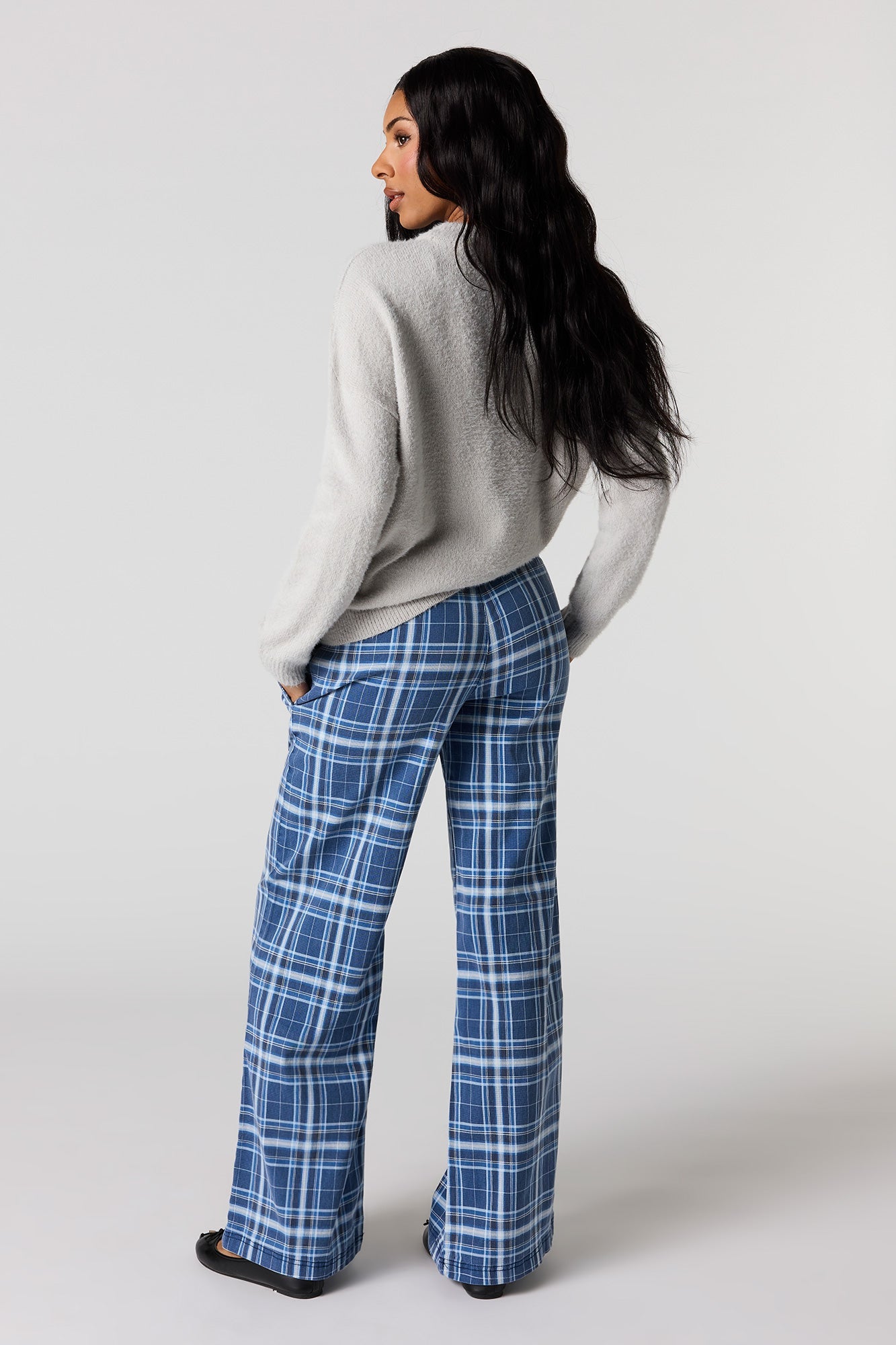 Plaid Print Flare Pant