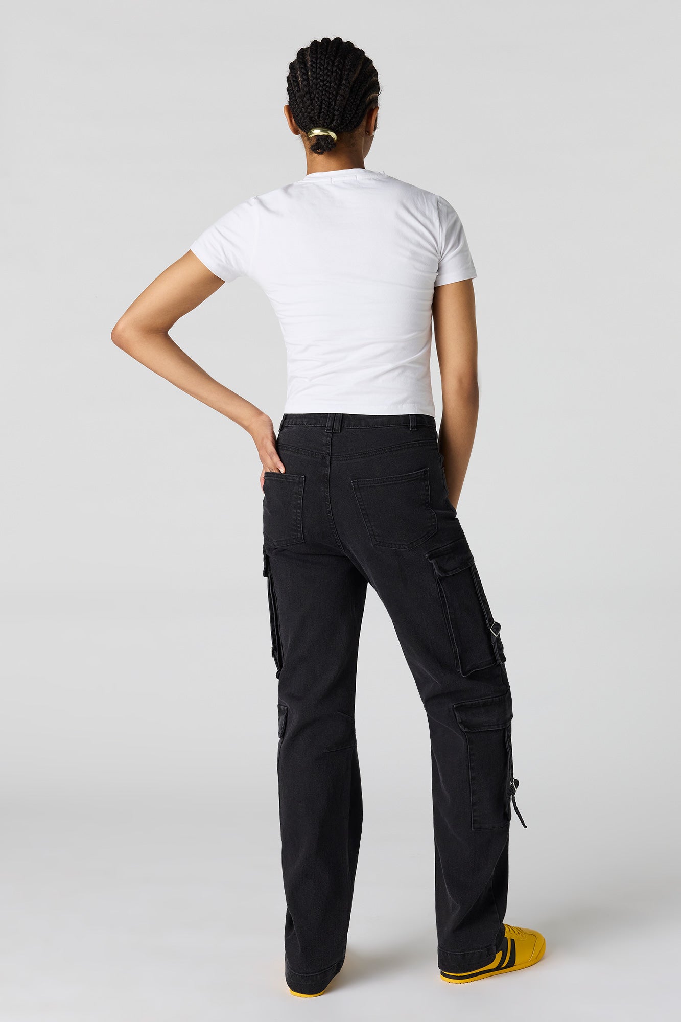 Low Rise Denim Cargo Strap Jean
