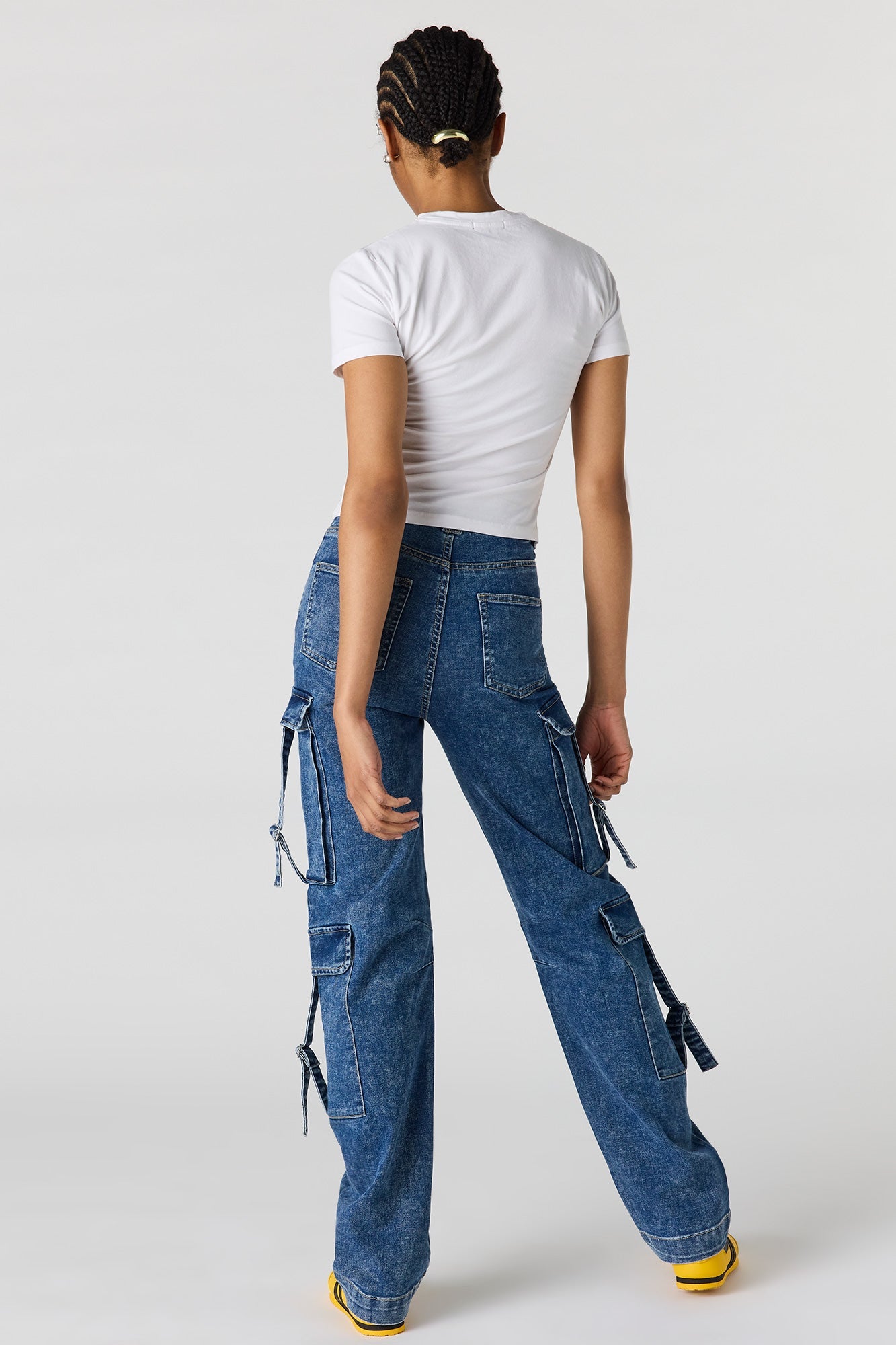 Low Rise Denim Cargo Strap Jean