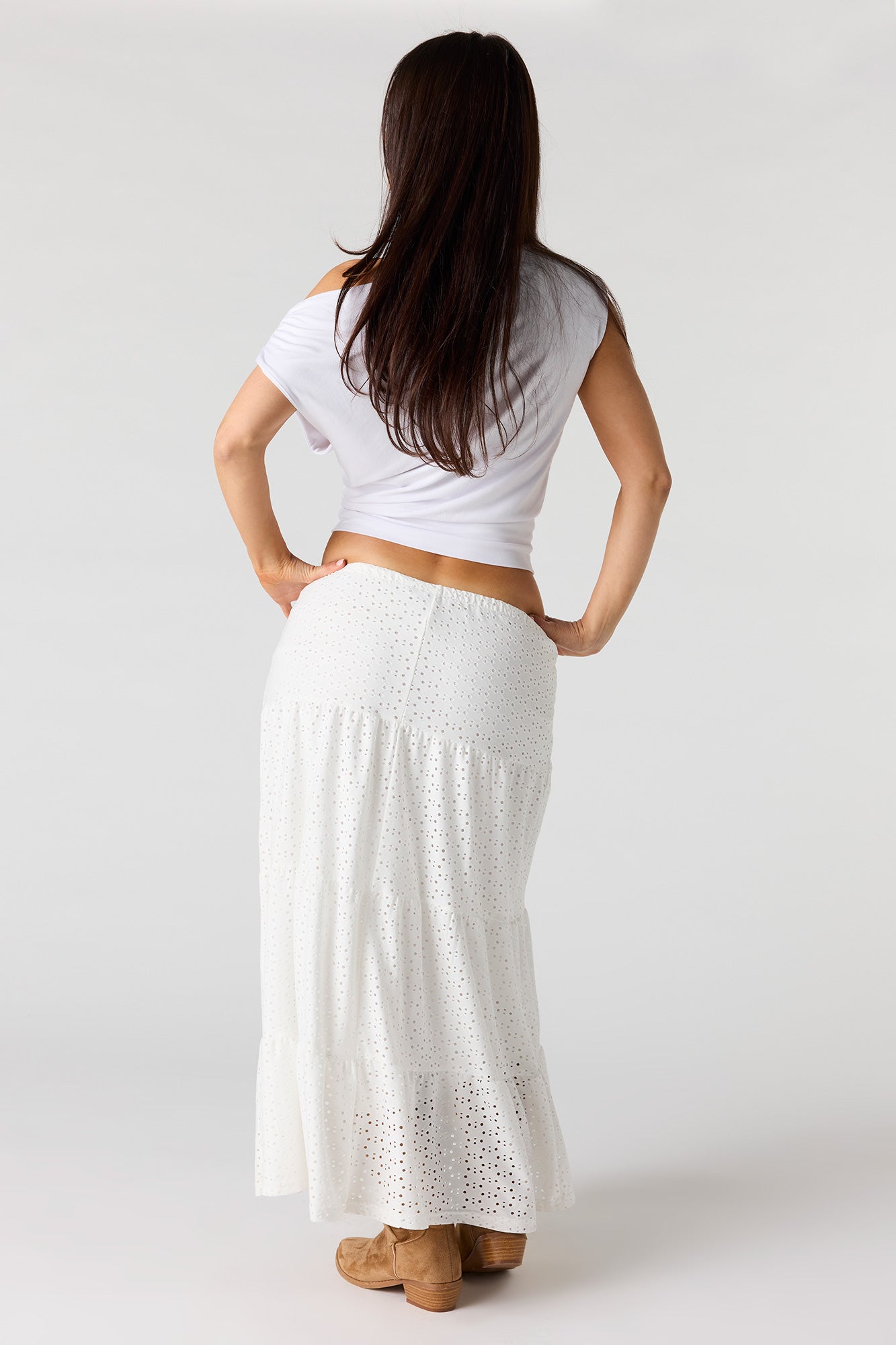 Eyelet Tiered Skirt