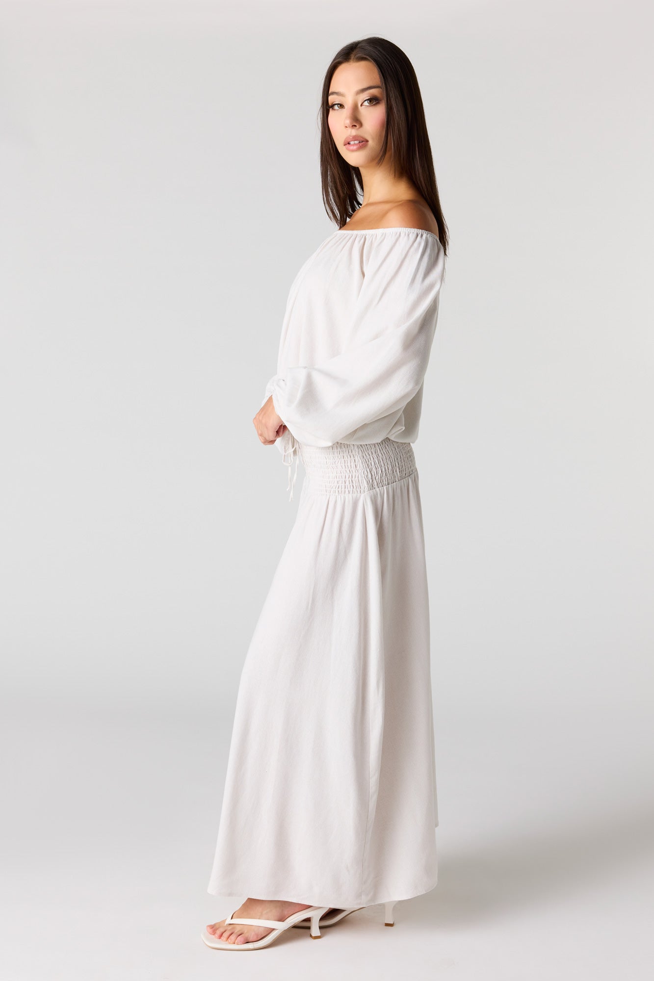Linen-Blend Maxi Skirt